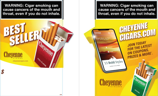 Cheyenne Cigar. Large Cling. 11" x 17"