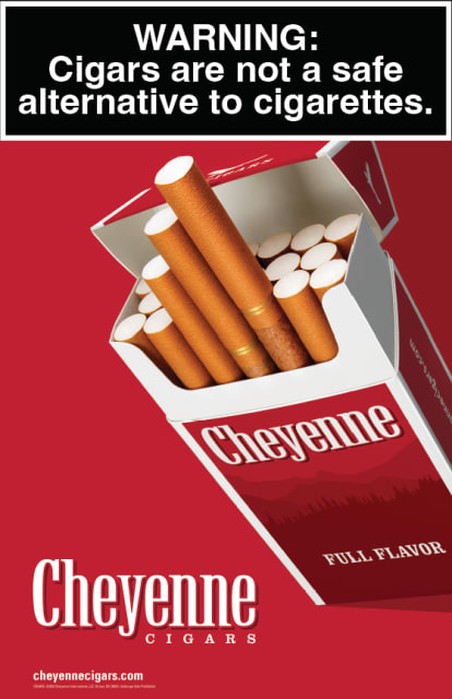 Cheyenne Cigar. One-Way Vision Cling. 11" x 17"