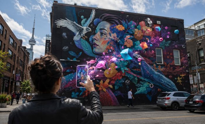 Augmented Reality Street Art, die zum Leben erwacht