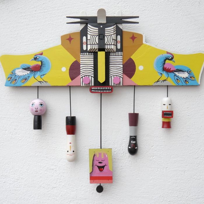 Sculpture made of vintage wooden parts by Martin Gerstenberger