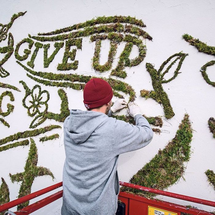 Mossgraffiti / Installation / Ecological art von Senor Schnu