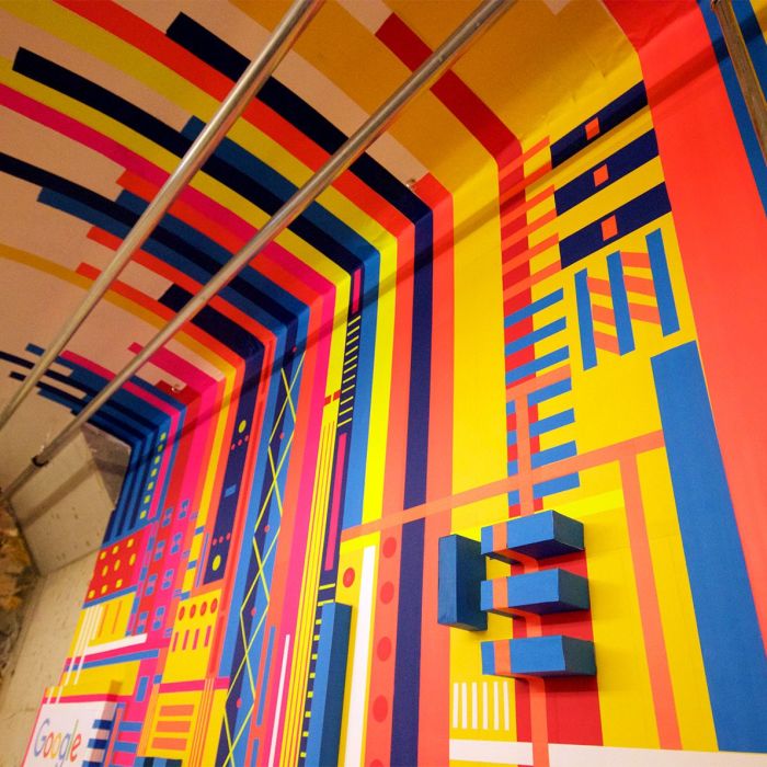 Colorful tape art walls von Carolina Amaya - Camaya