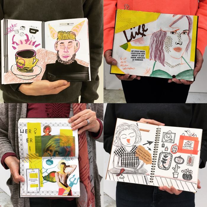 Workshop Skizzenbuch Collage von Zapfenstreiche