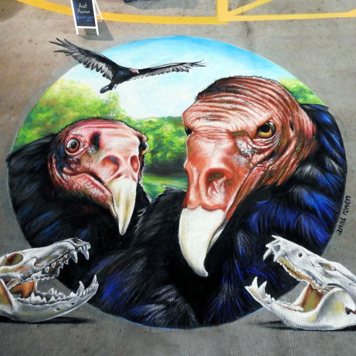 Traditional street painting ("2D") by Anat Ronen