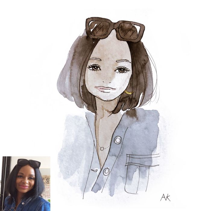 Live Fashion/Portrait Sketching by Akiko Kato Ruiz