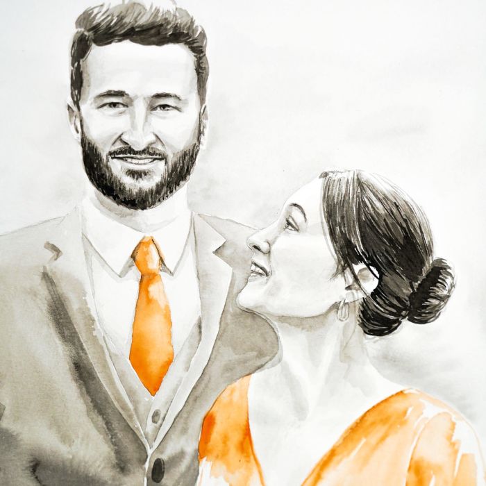 Portrait drawing by Chiara Linzenmeier Illustration