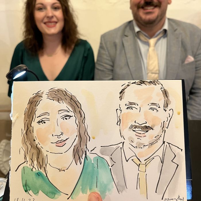 Live Guest Portraits por Owen Mathers Illustration