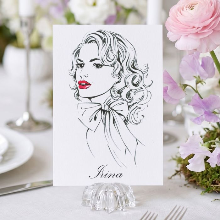 Portrait Illustrations for Place Cards by Jelena Fiala