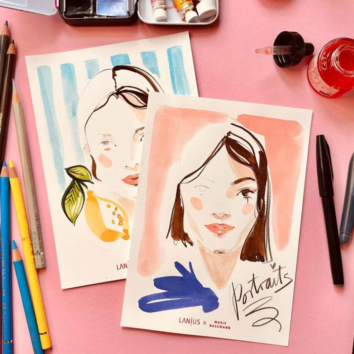 Live Portrait Drawing by Ekaterina Koroleva