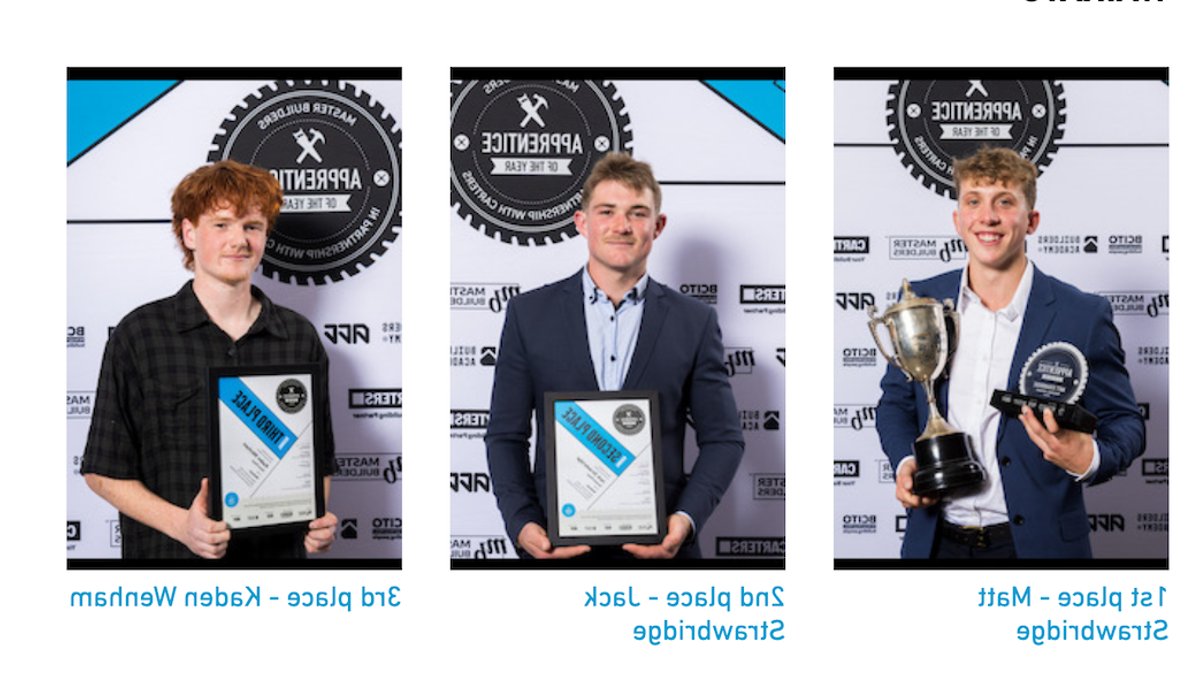 Foster apprentice takes out Waikato regional award - construction apprentice