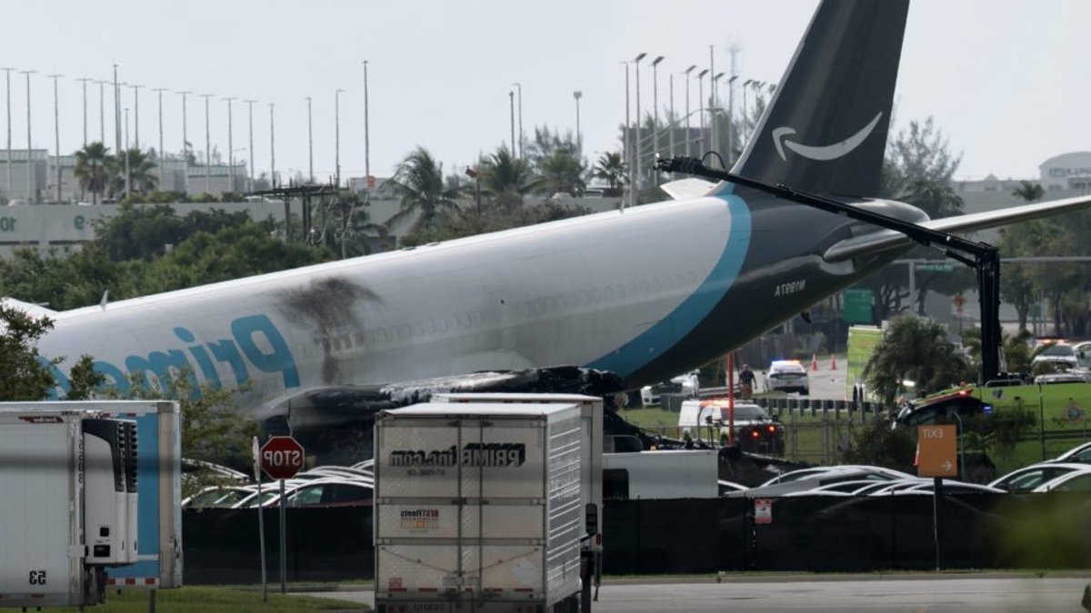 Amazon cargo plane crashes at Miami, five dead