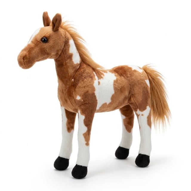 Realistic Brown & White Horse Plush Toy