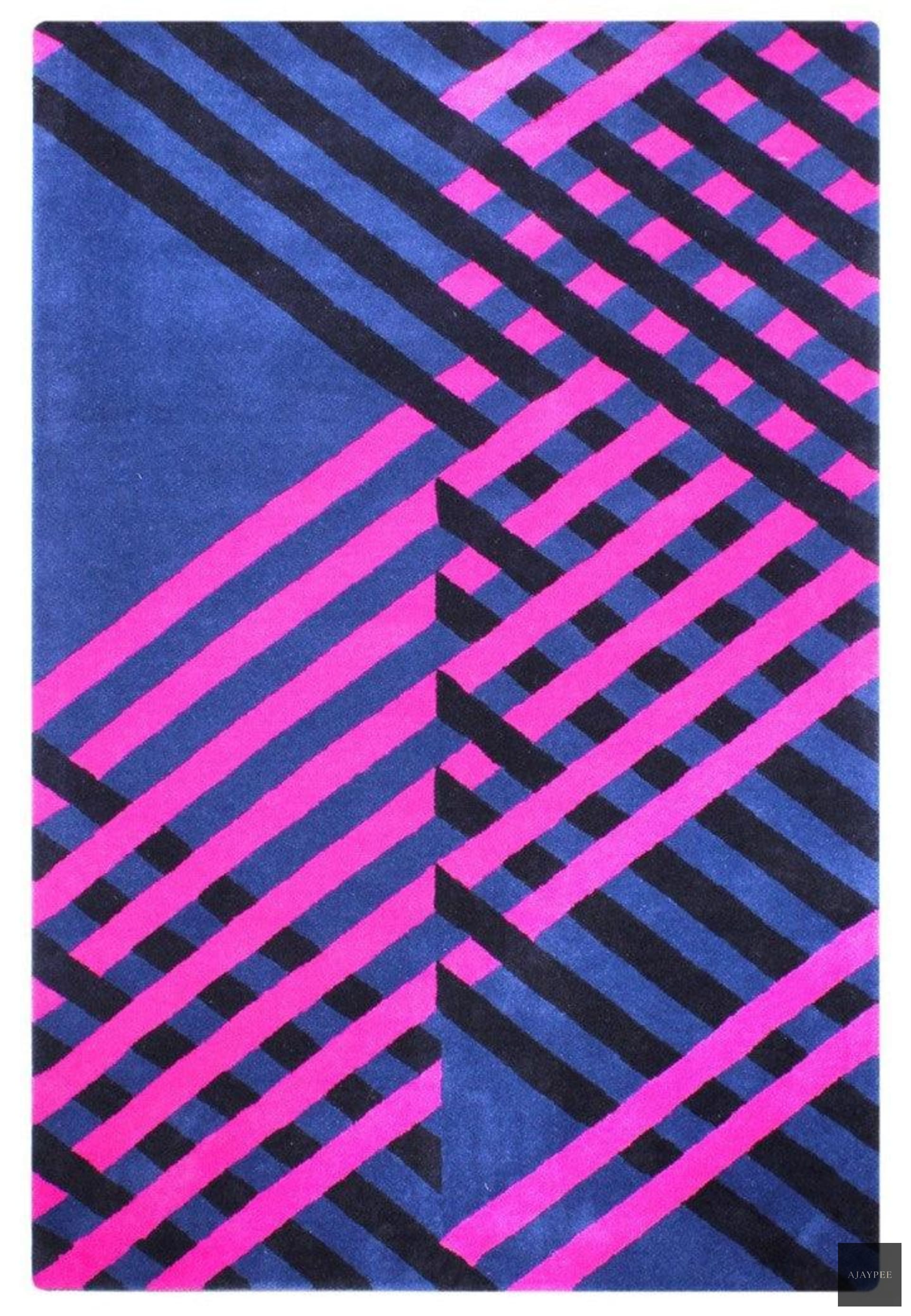 Wool HandTufted Carpet Dimensional Stripe - Cotton - Hand Tufted - Ajaypee Carpets (View 1)