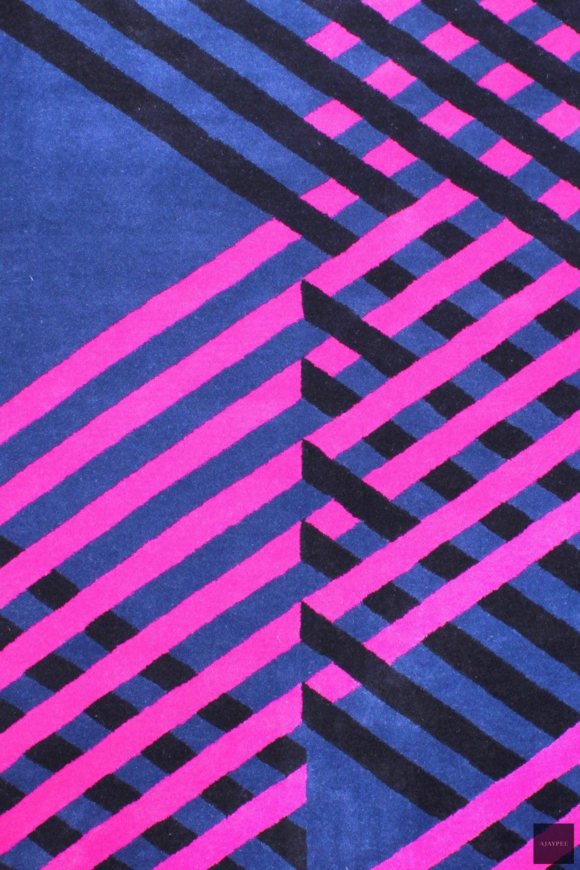 Wool HandTufted Carpet Dimensional Stripe - Cotton - Hand Tufted - Ajaypee Carpets (Thumbnail 4)