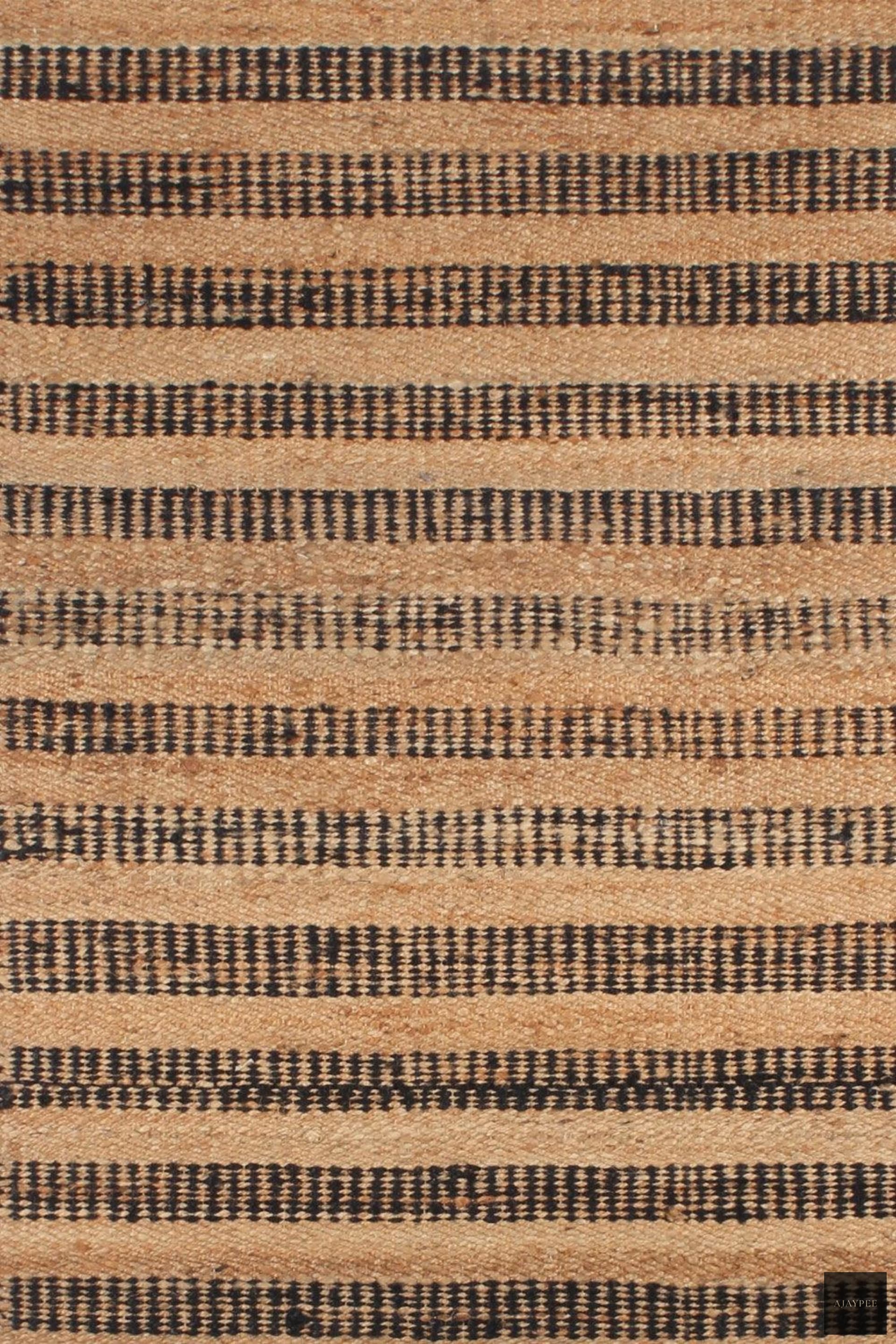 Hemp HandWoven Rug Hemer-53 - Jute - Flatweave - Ajaypee Carpets (Thumbnail 4)