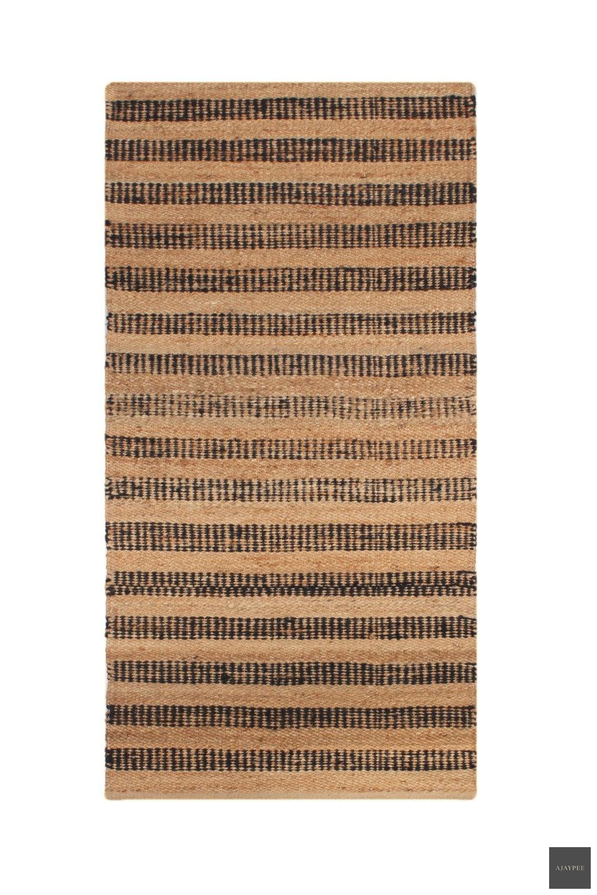 Hemp HandWoven Rug Hemer-53 - Jute - Flatweave - Ajaypee Carpets (Thumbnail 5)