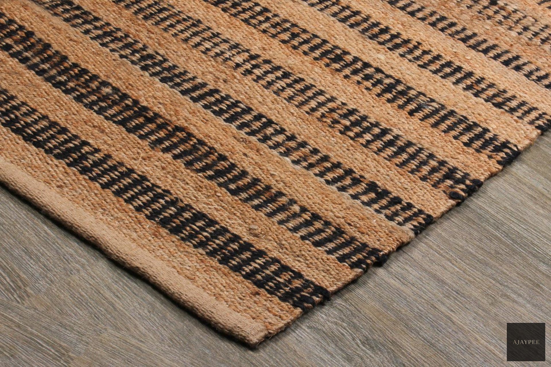 Hemp HandWoven Rug Hemer-53 - Jute - Flatweave - Ajaypee Carpets (Thumbnail 6)