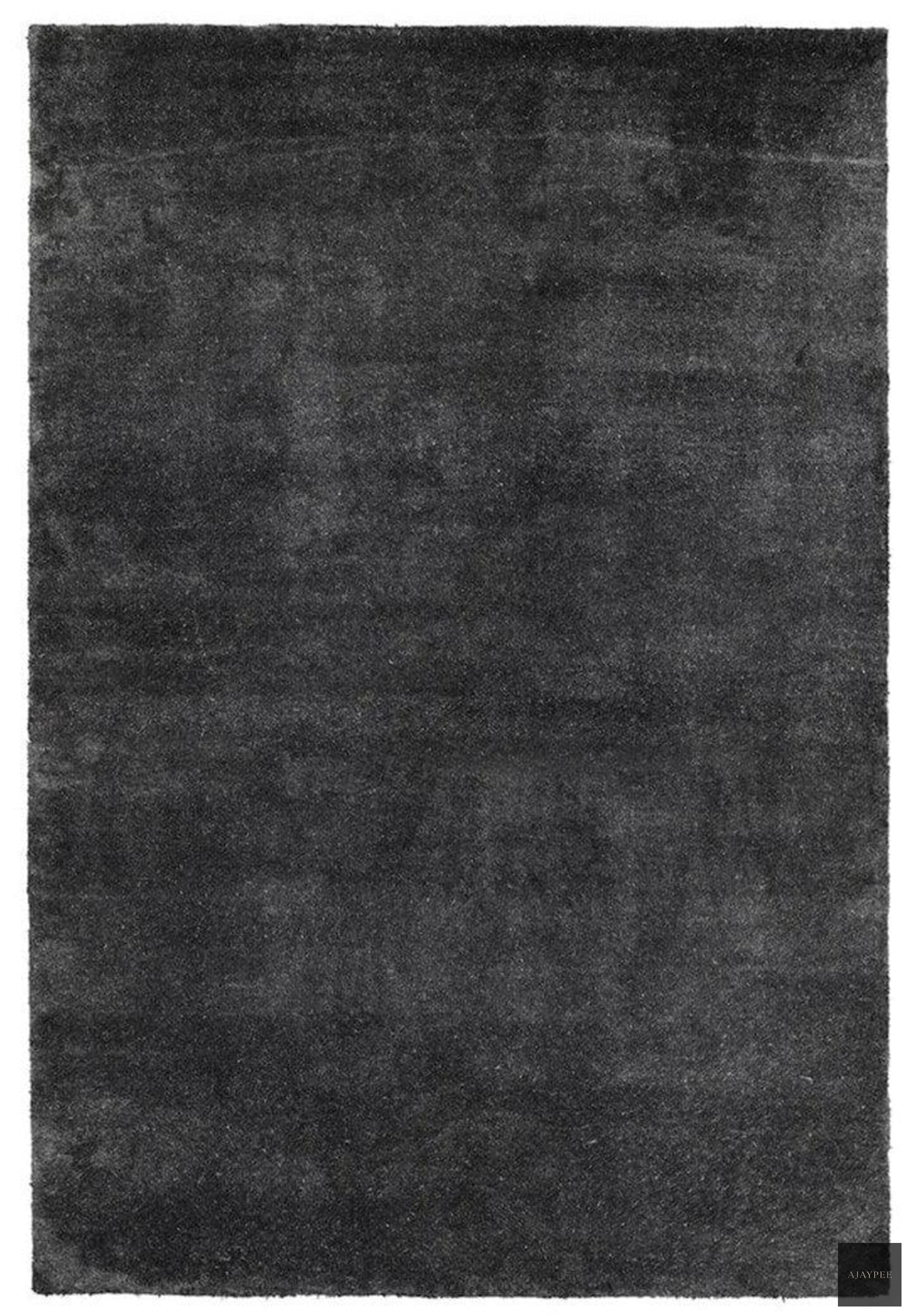 Bamboo Silk Hand Knotted Carpet   Natural Black - Cotton - Hand Knotted - Ajaypee Carpets (View 1)