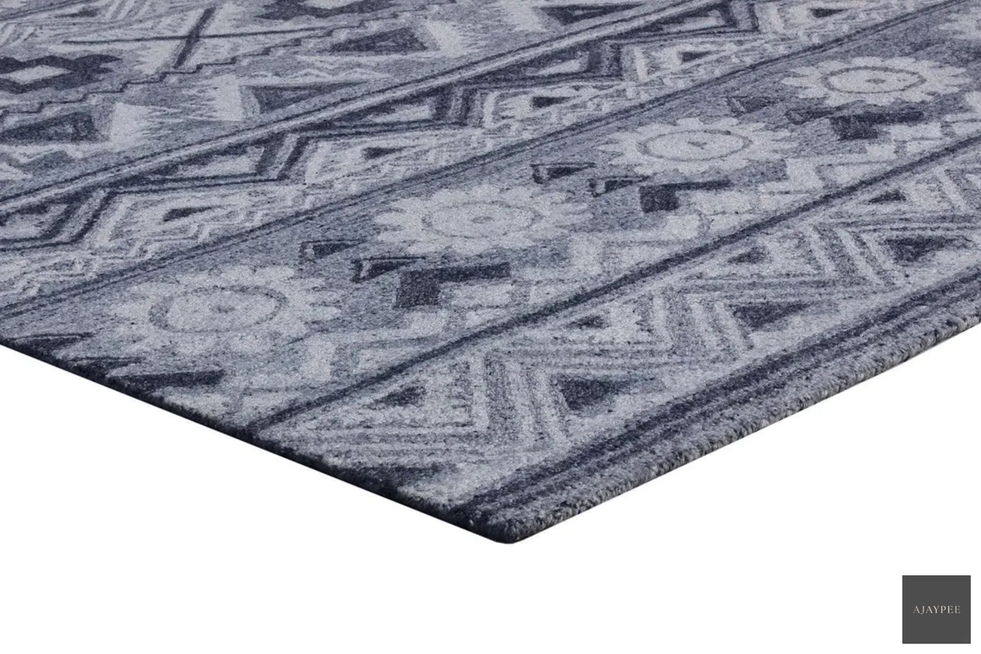 Bamboo Silk HandTufted Carpet-Heritage - Cotton - Hand Knotted - Ajaypee Carpets (Thumbnail 4)
