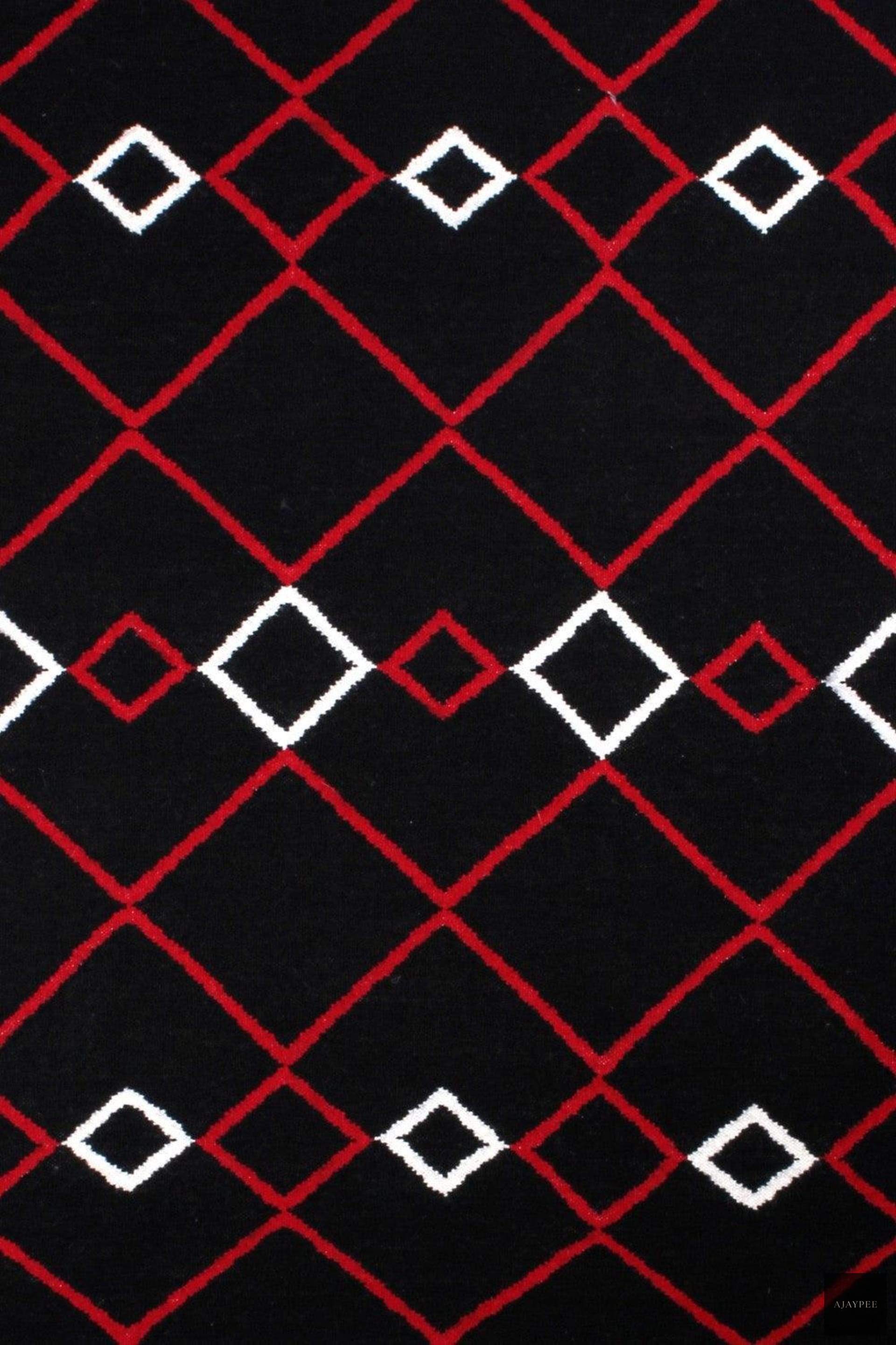 Wool Handwoven Rug Vera Red - Cotton - Flatweave - Ajaypee Carpets (Thumbnail 3)