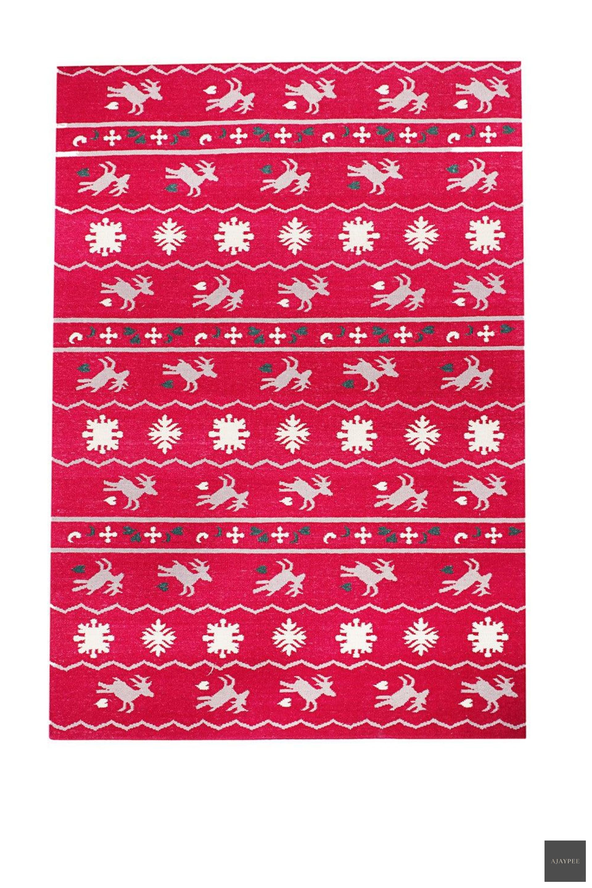 Wool HandWoven Rug Chrisl - Cotton - Flatweave - Ajaypee Carpets (Thumbnail 4)