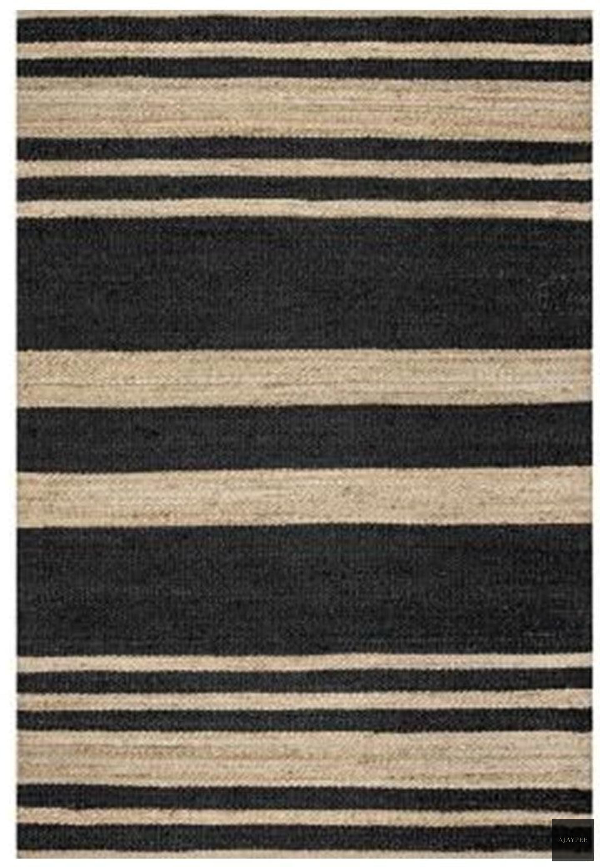 Hemp Hand Woven Rug   Lox Stripe - Jute - Hand Woven - Ajaypee Carpets (View 1)