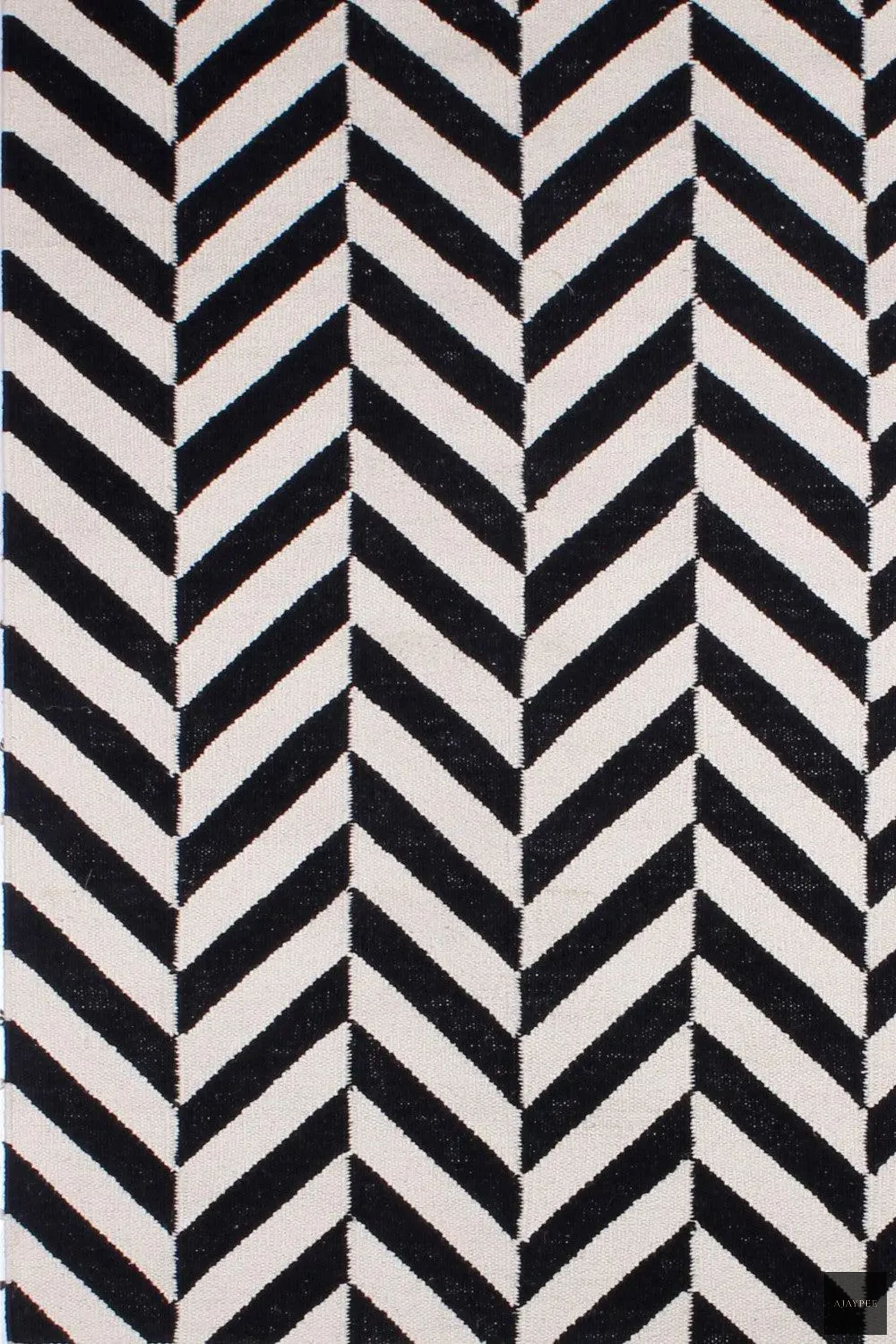 Cotton Hand Woven Rug Zigco - Cotton - Flatweave - Ajaypee Carpets (Thumbnail 3)