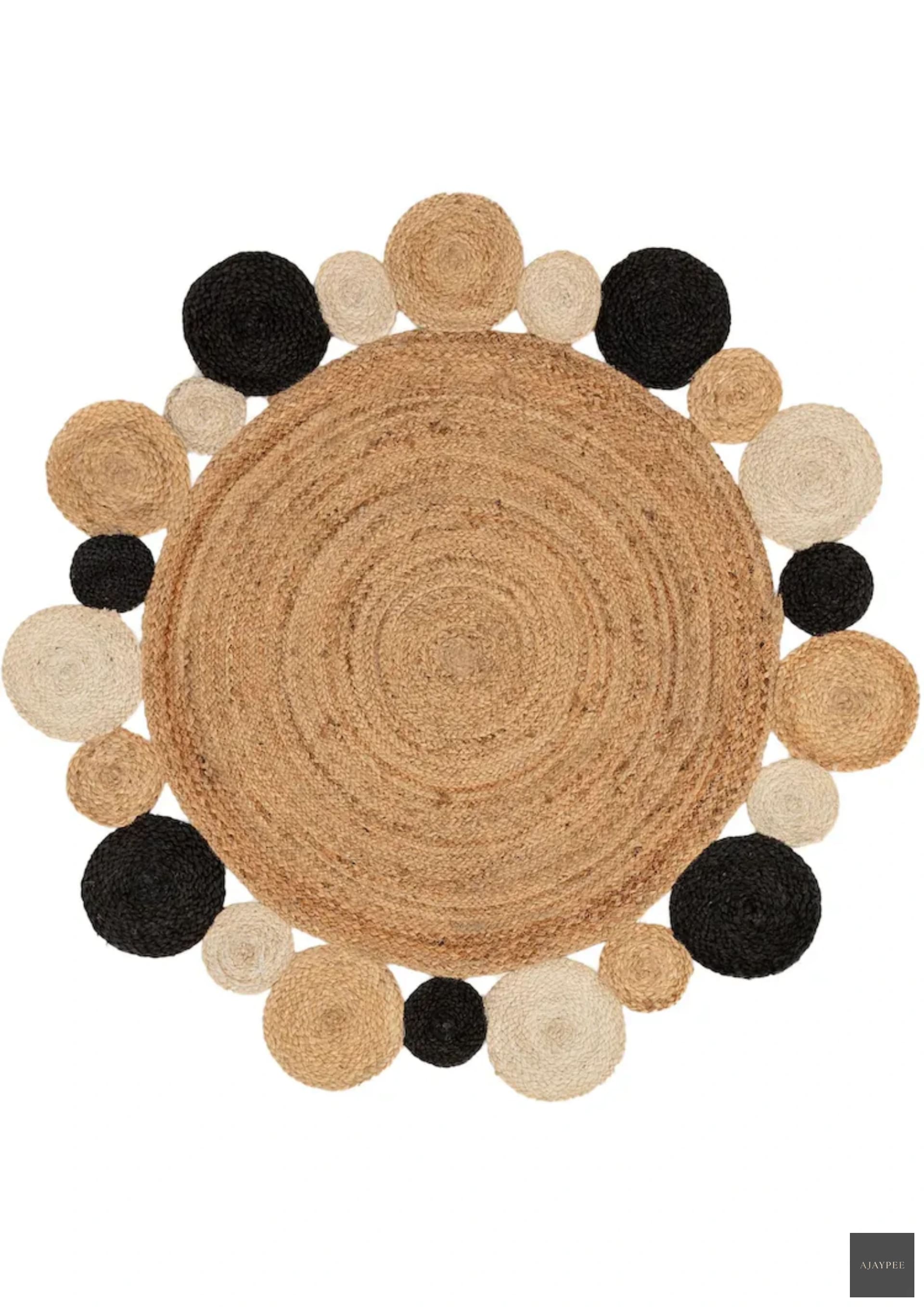 Dalhousie Hemp Handwoven  Natural & Black - Hemp - Hand Woven - Ajaypee Carpets (View 1)