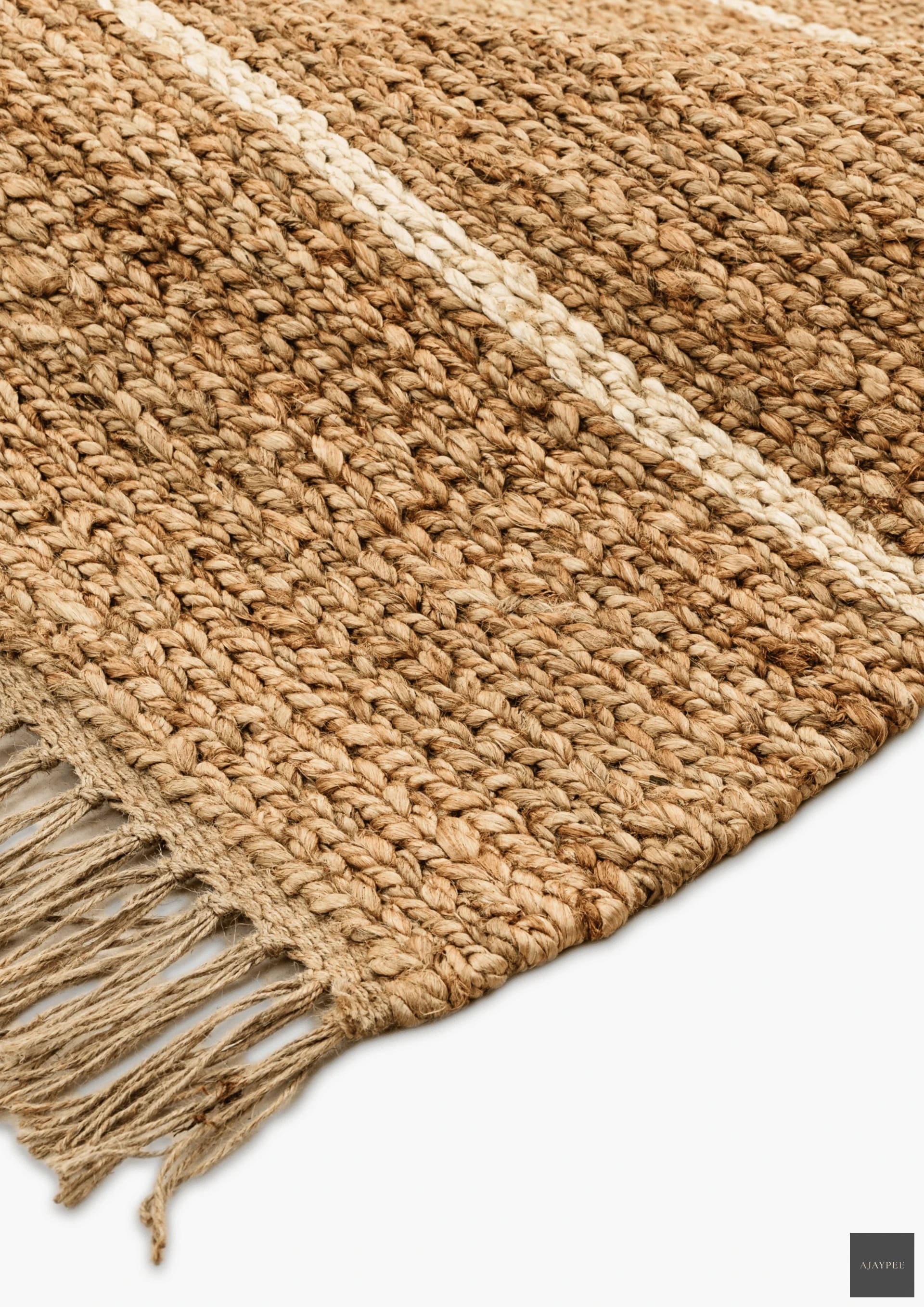 Hemp Hand Woven Rug   Castilla Fringe - Jute - Flatweave - Ajaypee Carpets (Thumbnail 2)