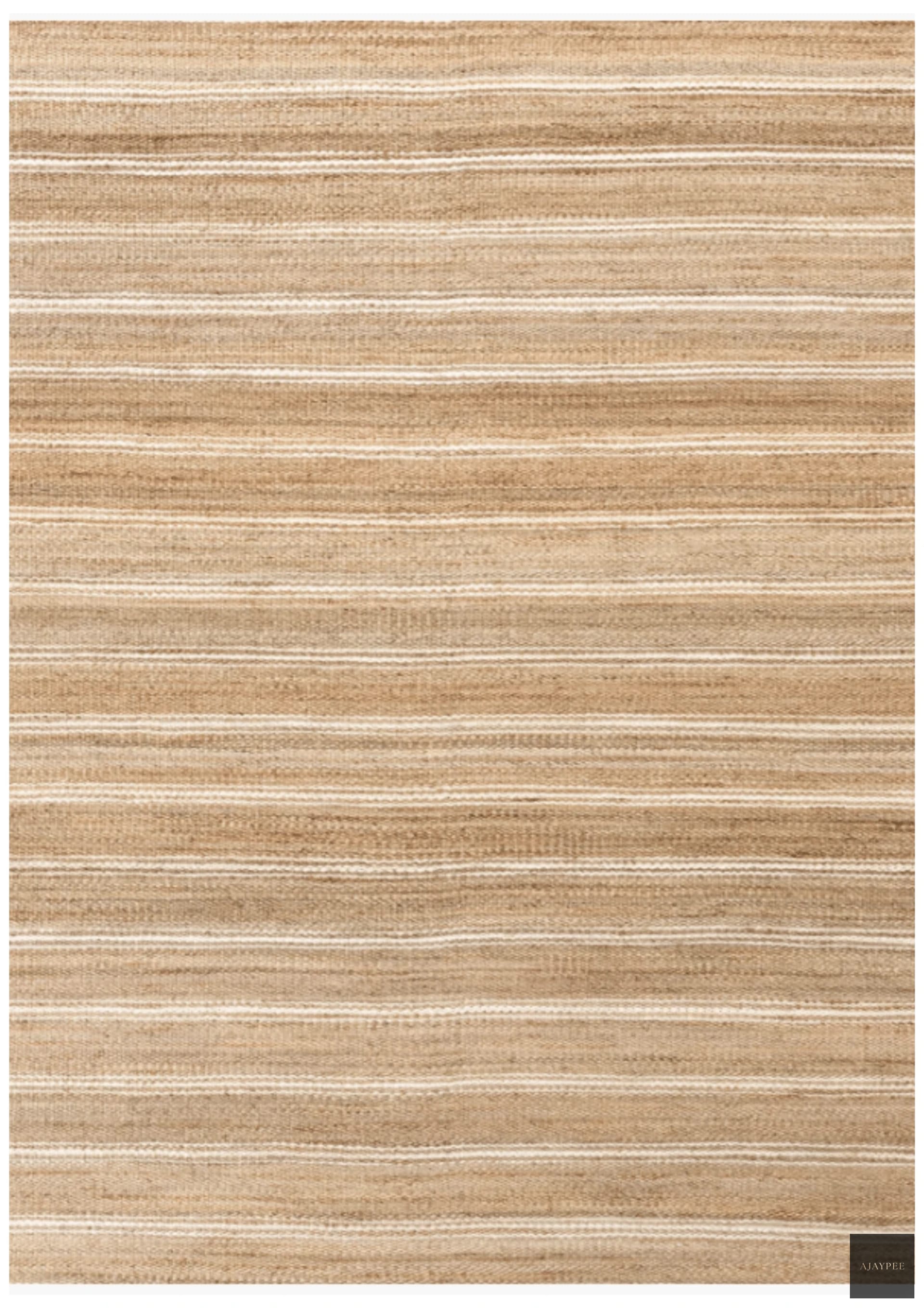 Hemp Hand Woven Rug: Earth Stripes - Jute - Hand Woven - Ajaypee Carpets (View 1)