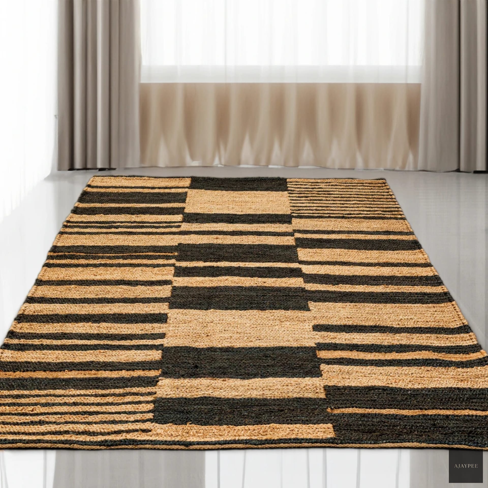 Hemp Hand Woven Rug  Cami - Jute - Flatweave - Ajaypee Carpets (Thumbnail 4)