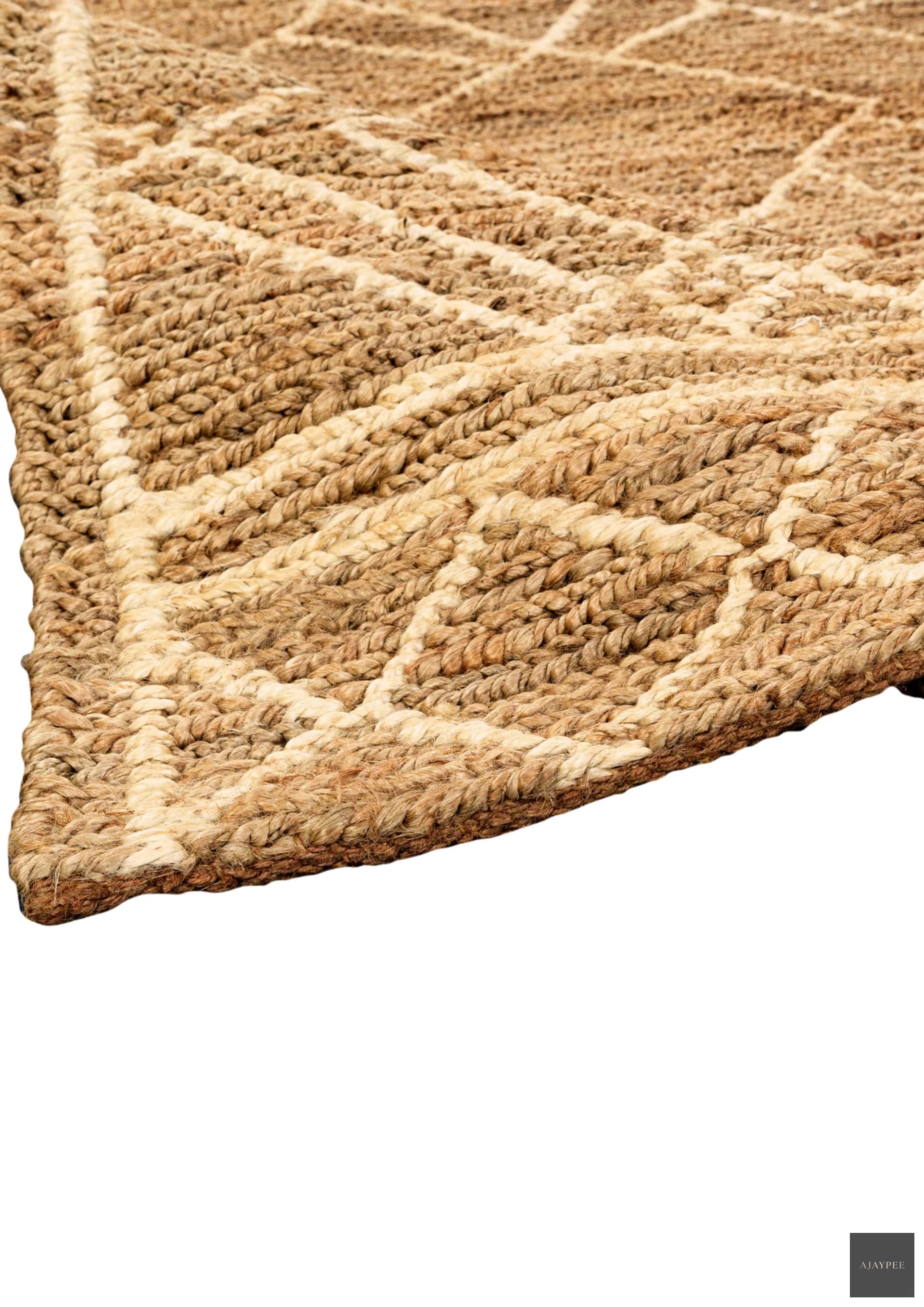 Hemp Hand Woven Rug  Pyramid Grain - Jute - Flatweave - Ajaypee Carpets (Thumbnail 2)