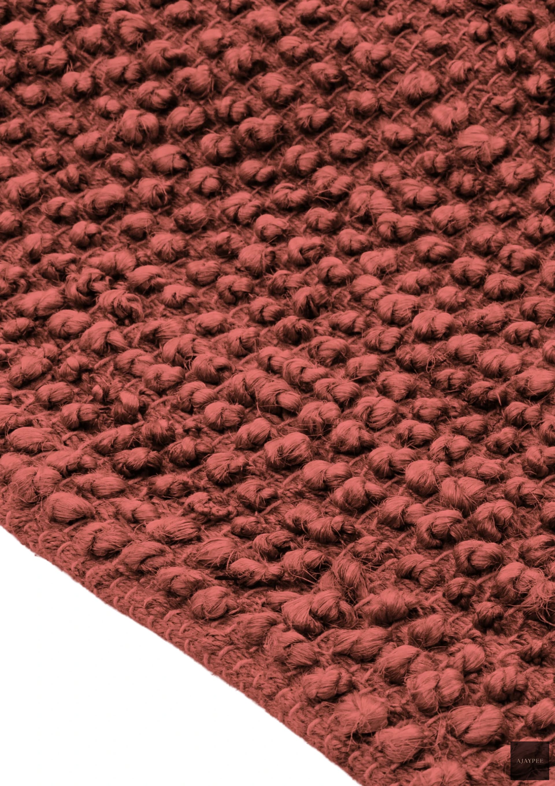 Hemp Hand Woven Rug: Bricky Loop - Jute - Hand Woven - Ajaypee Carpets (Thumbnail 3)