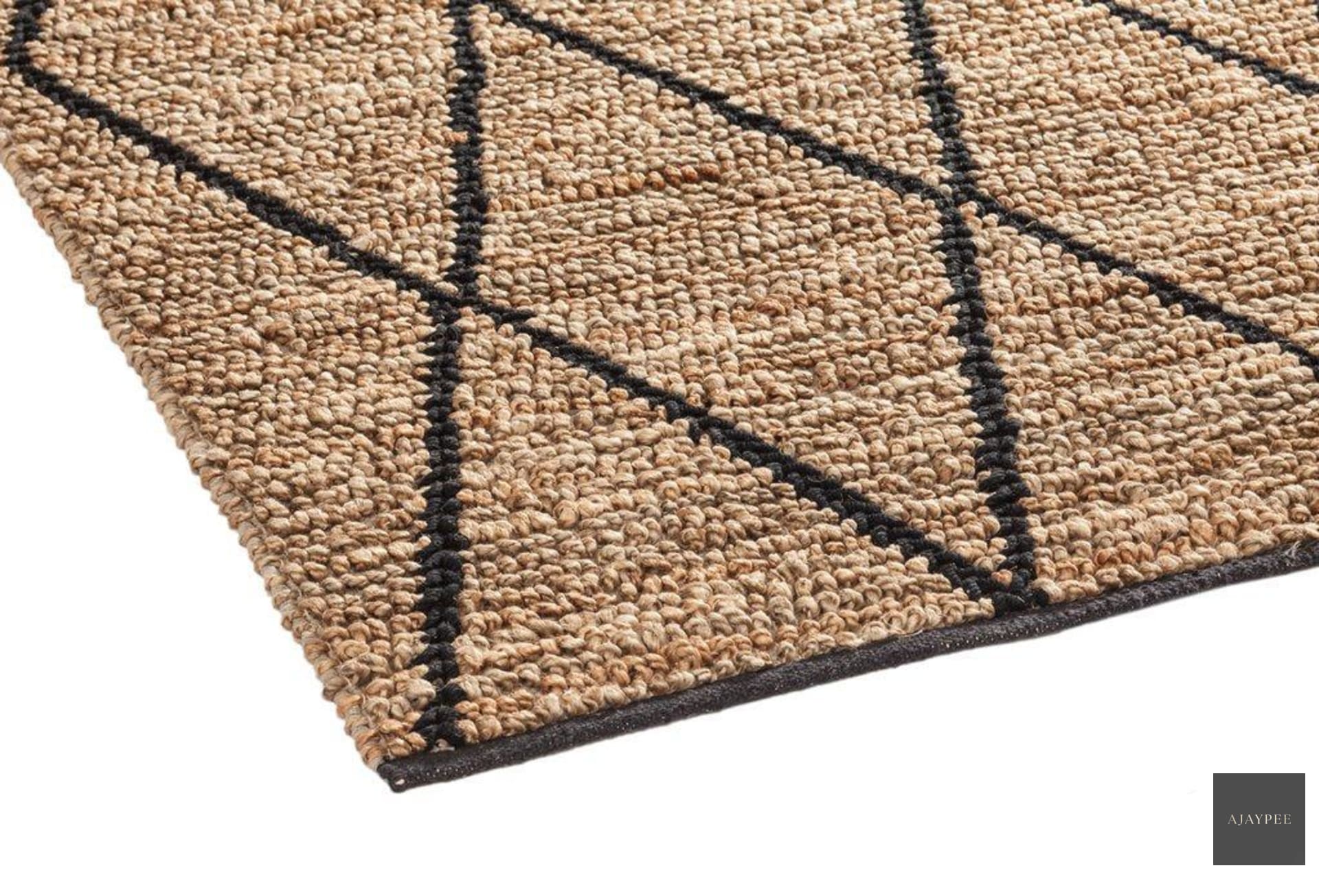 Hemp Hand Woven Rug Loop : Oxford - Jute - Hand Woven - Ajaypee Carpets (Thumbnail 3)