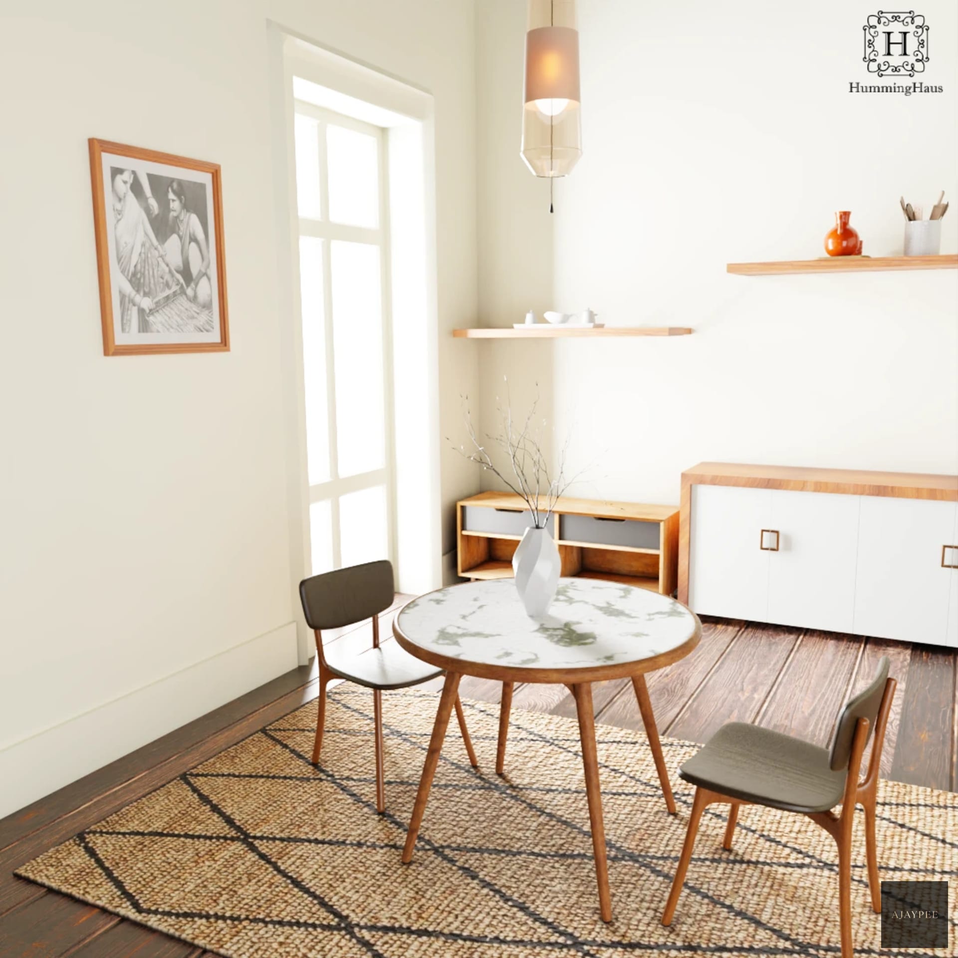 Hemp Hand Woven Rug Loop  Oxford - Jute - Flatweave - Ajaypee Carpets (Thumbnail 2)