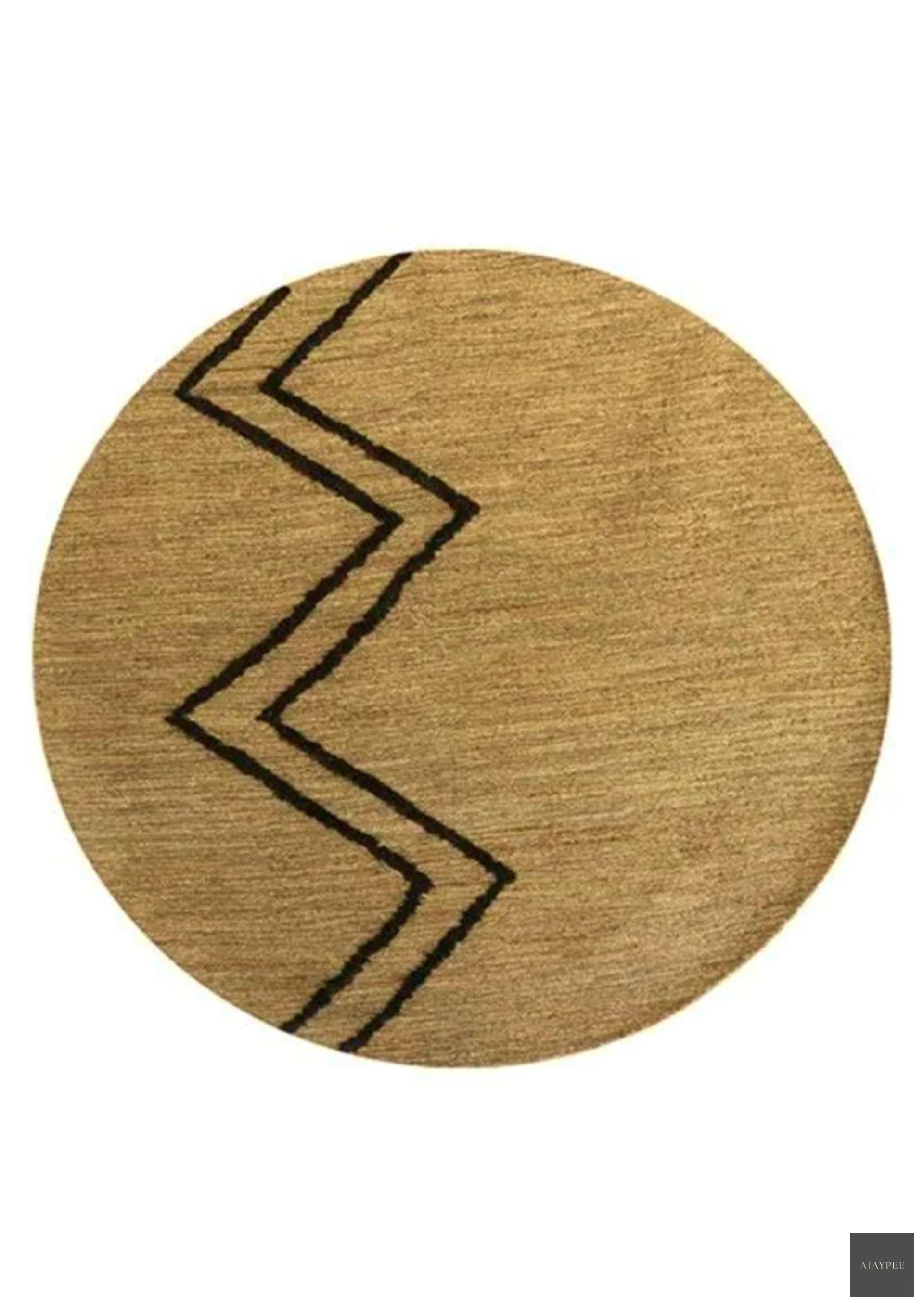 Hemp Handmade Round : Zig Zag - Jute - Hand Woven - Ajaypee Carpets (View 1)