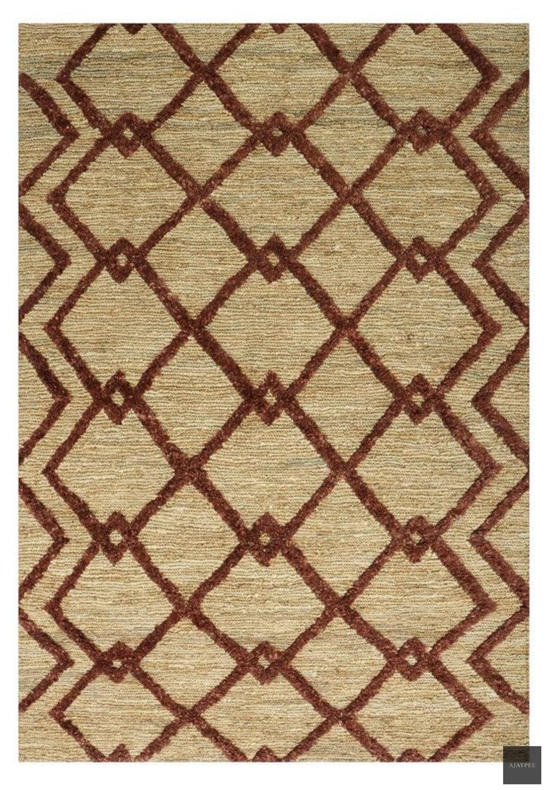 Hemp Handwoven Rug    Wales Maroon - Jute - Flatweave - Ajaypee Carpets (View 1)