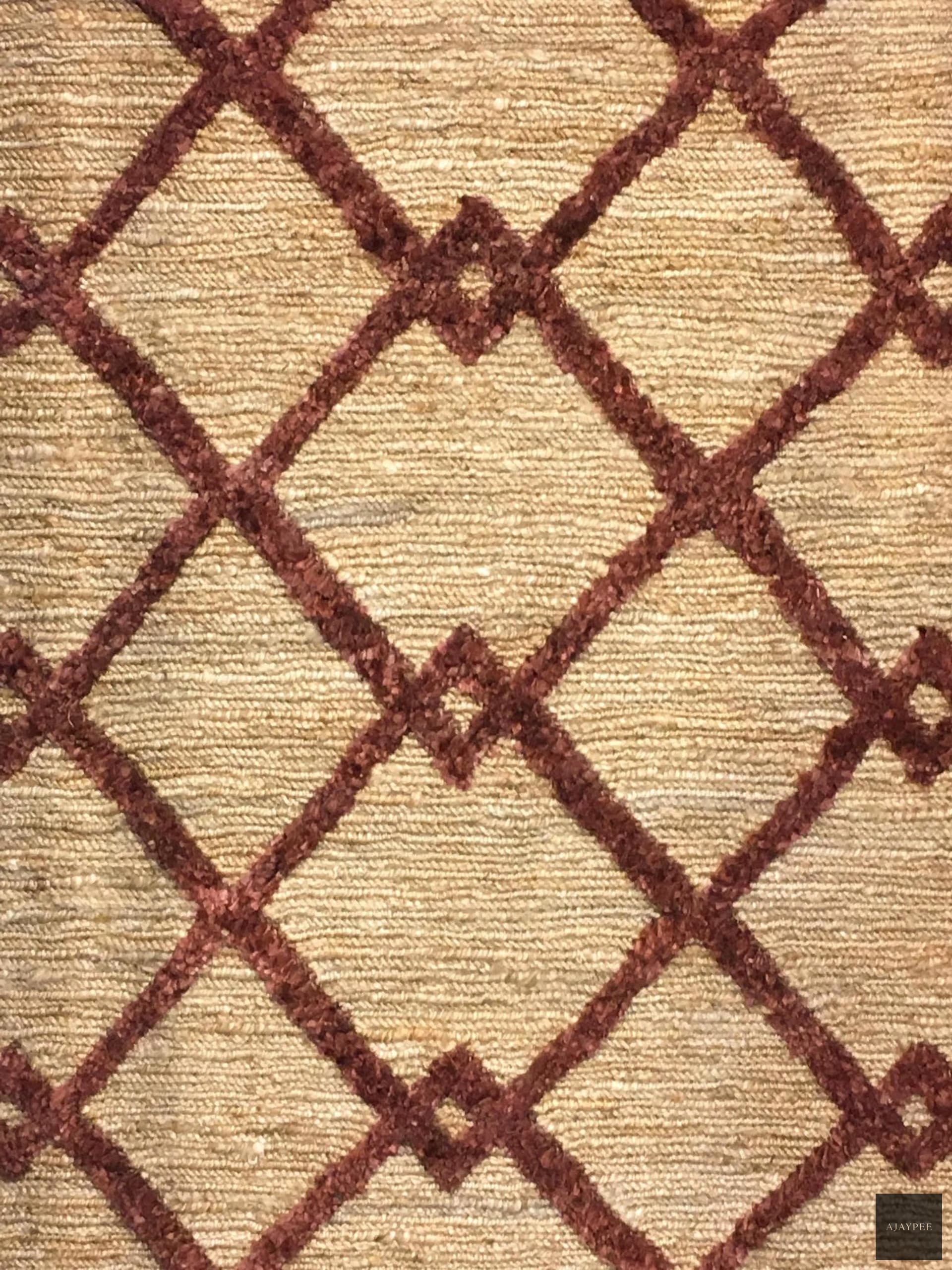 Hemp Handwoven Rug    Wales Maroon - Jute - Flatweave - Ajaypee Carpets (Thumbnail 6)