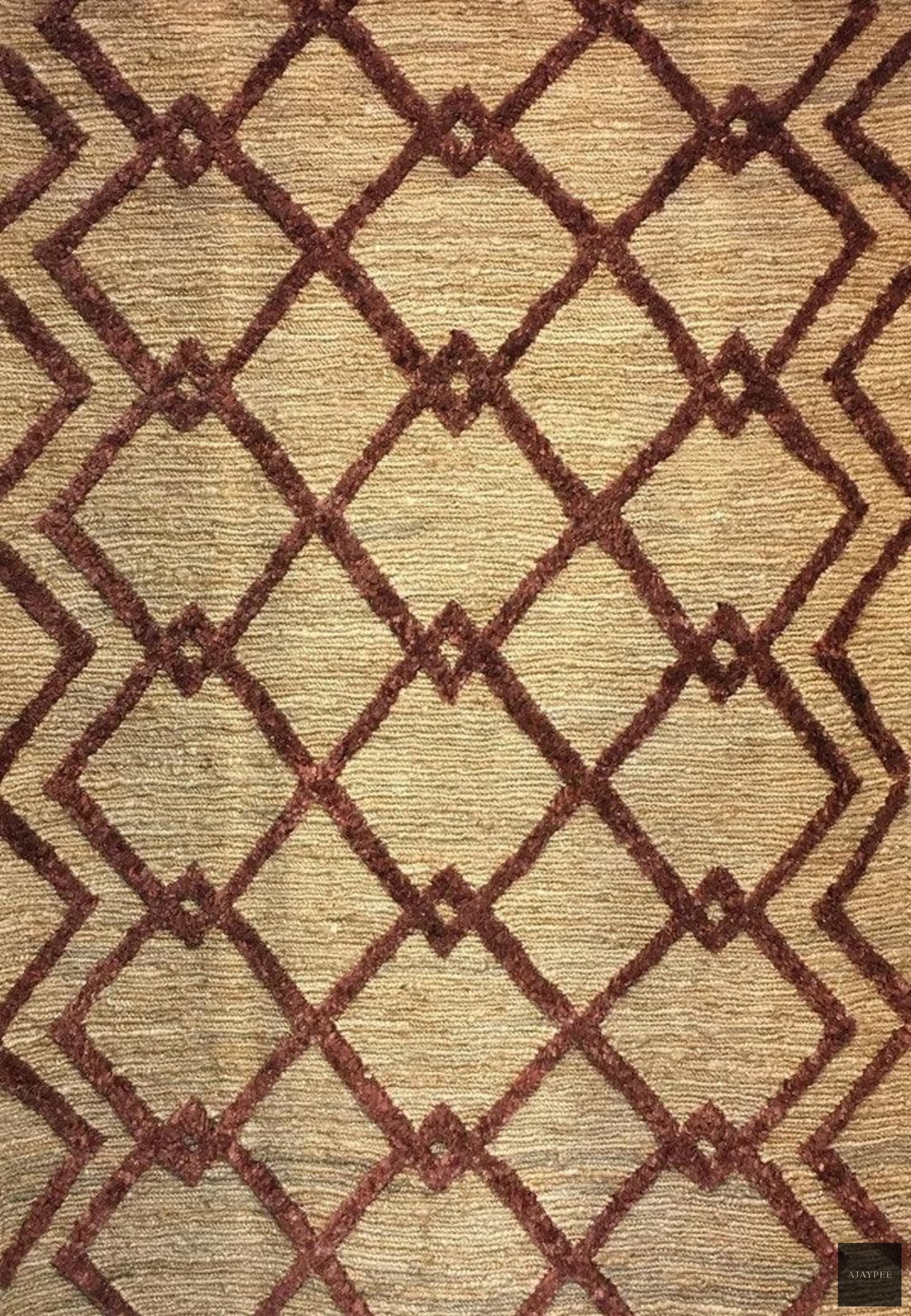 Hemp Handwoven Rug    Wales Maroon - Jute - Flatweave - Ajaypee Carpets (Thumbnail 7)