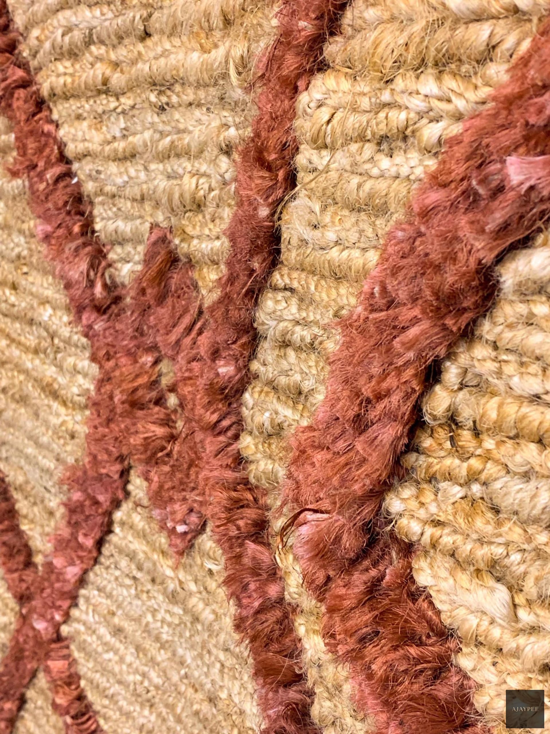 Hemp Handwoven Rug    Wales Maroon - Jute - Flatweave - Ajaypee Carpets (Thumbnail 8)