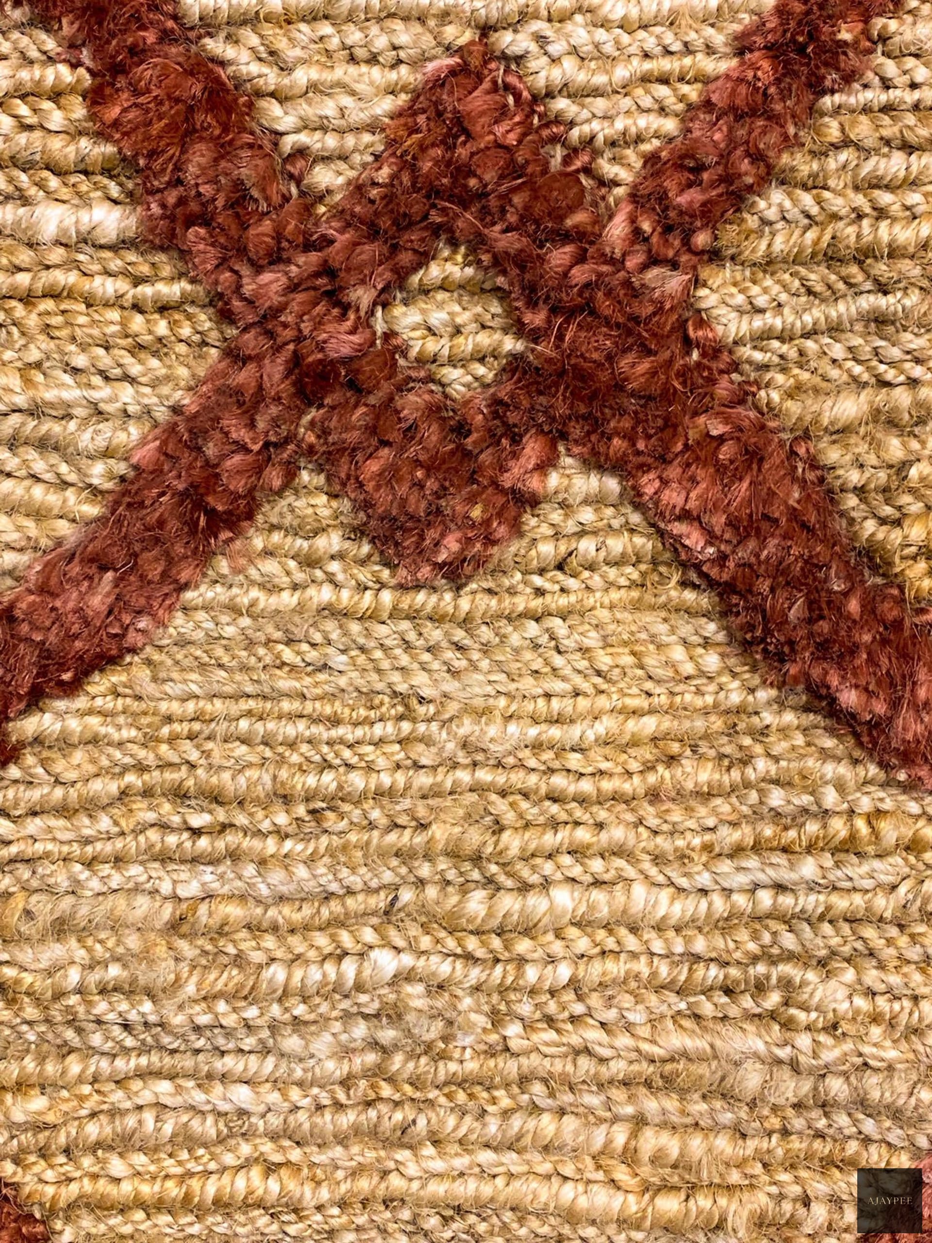 Hemp Handwoven Rug    Wales Maroon - Jute - Flatweave - Ajaypee Carpets (Thumbnail 9)