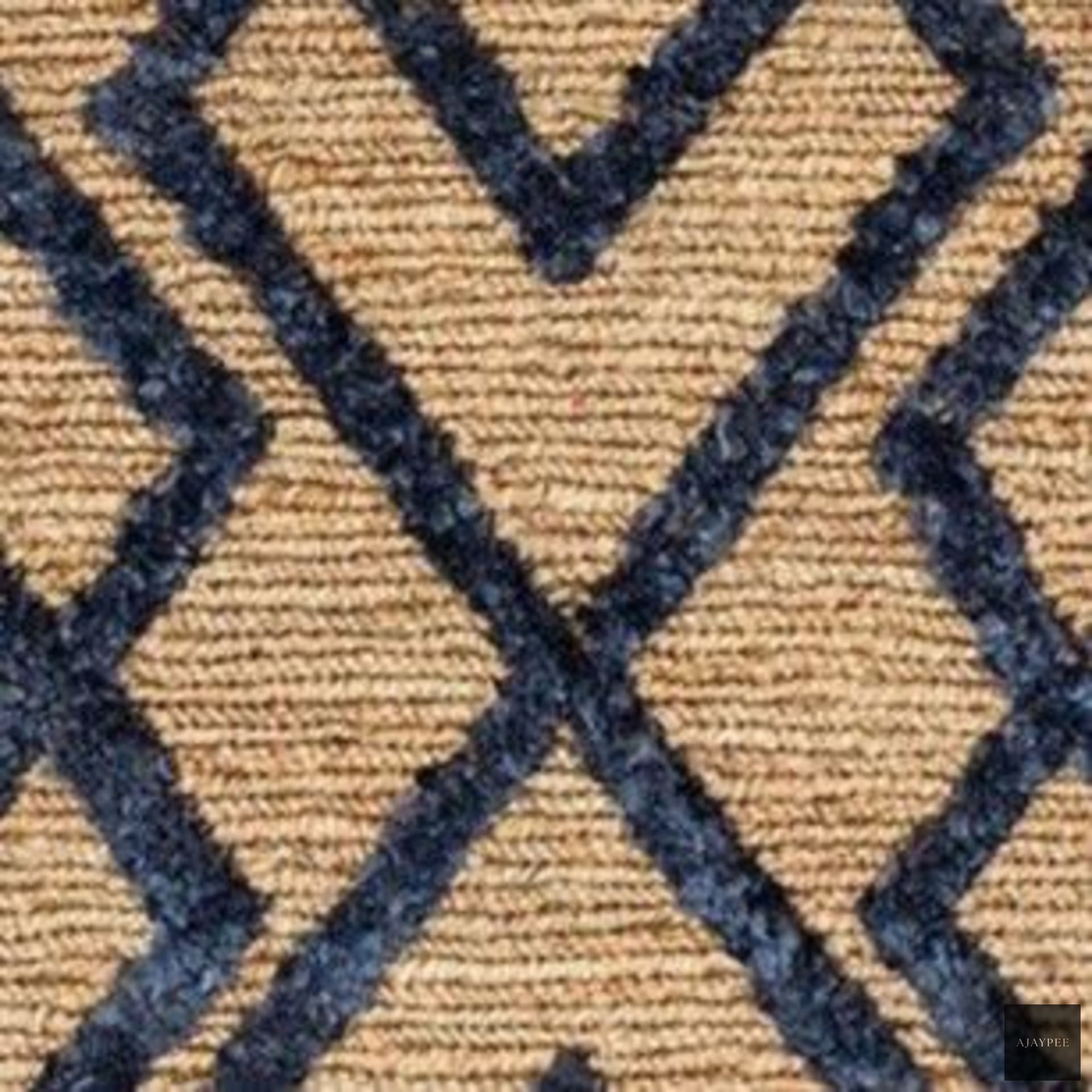 Hemp Handwoven Rug    Wales Navy Blue - Jute - Flatweave - Ajaypee Carpets (Thumbnail 2)