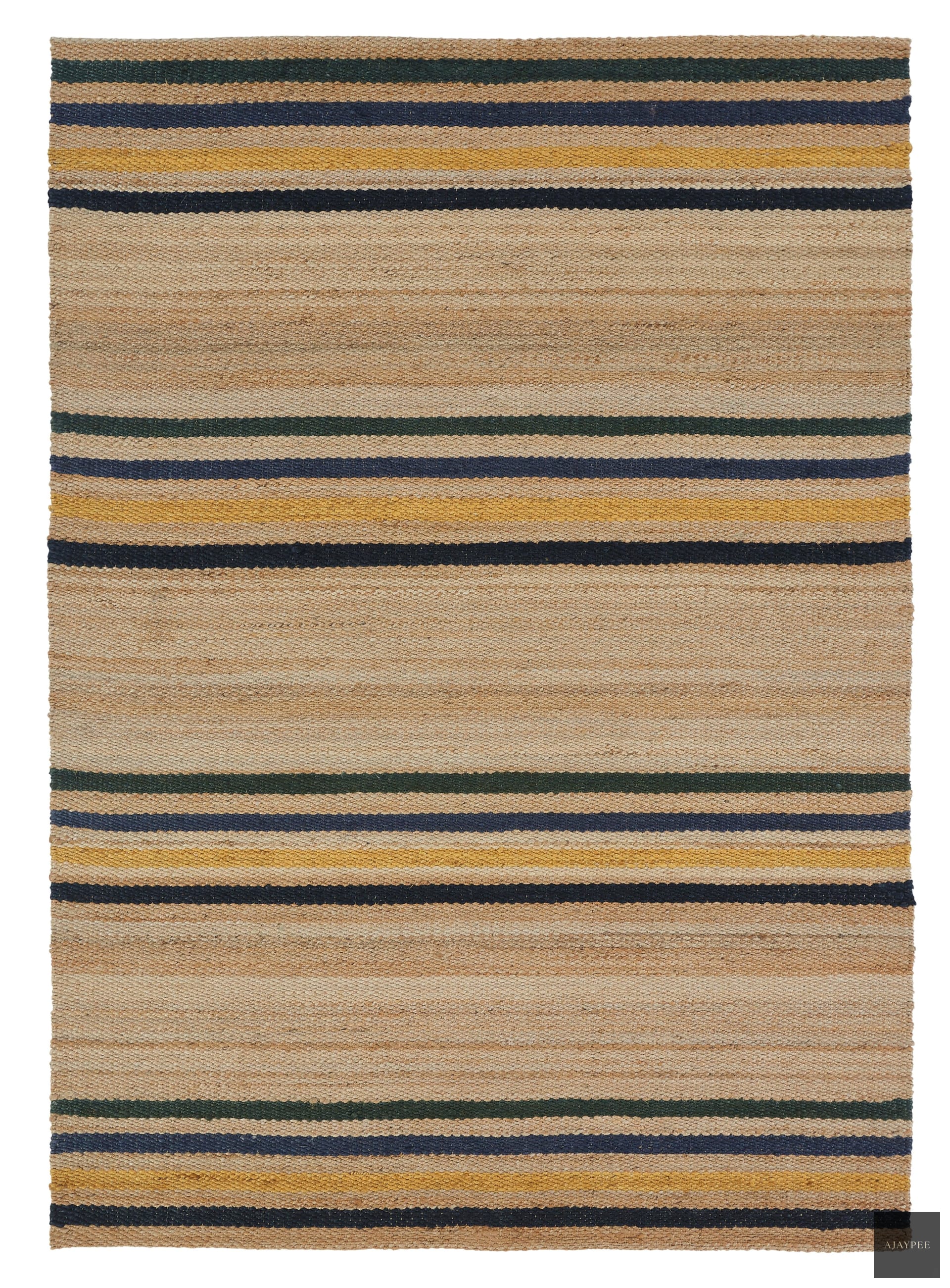 Hemp HandWoven Rug  Multi Stripe - Jute - Flatweave - Ajaypee Carpets (View 1)