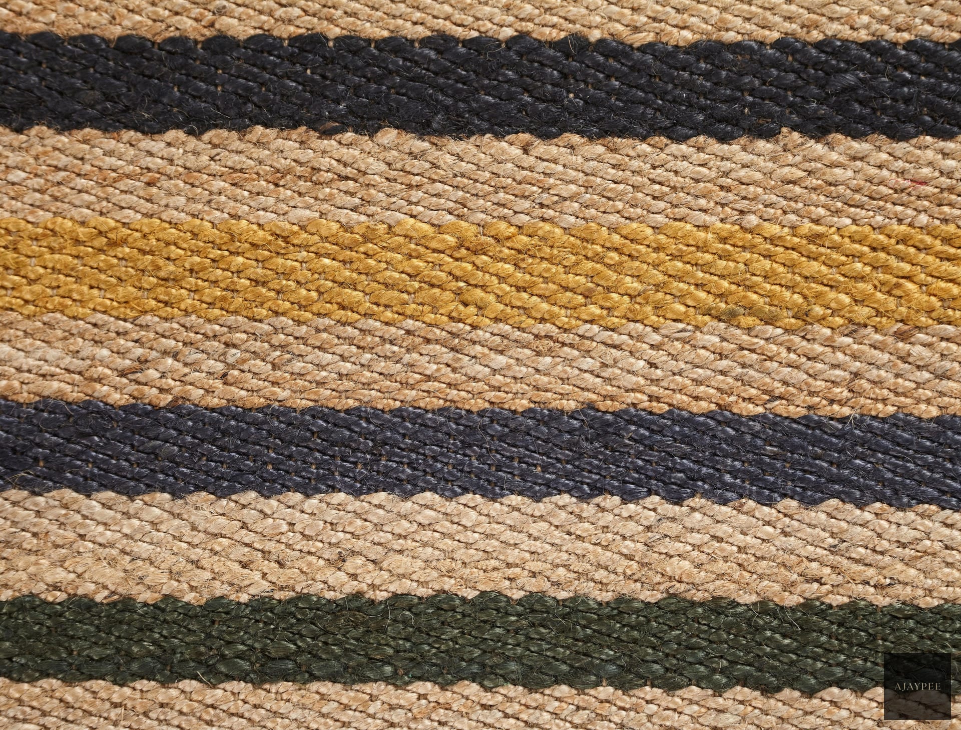 Hemp HandWoven Rug  Multi Stripe - Jute - Flatweave - Ajaypee Carpets (Thumbnail 5)