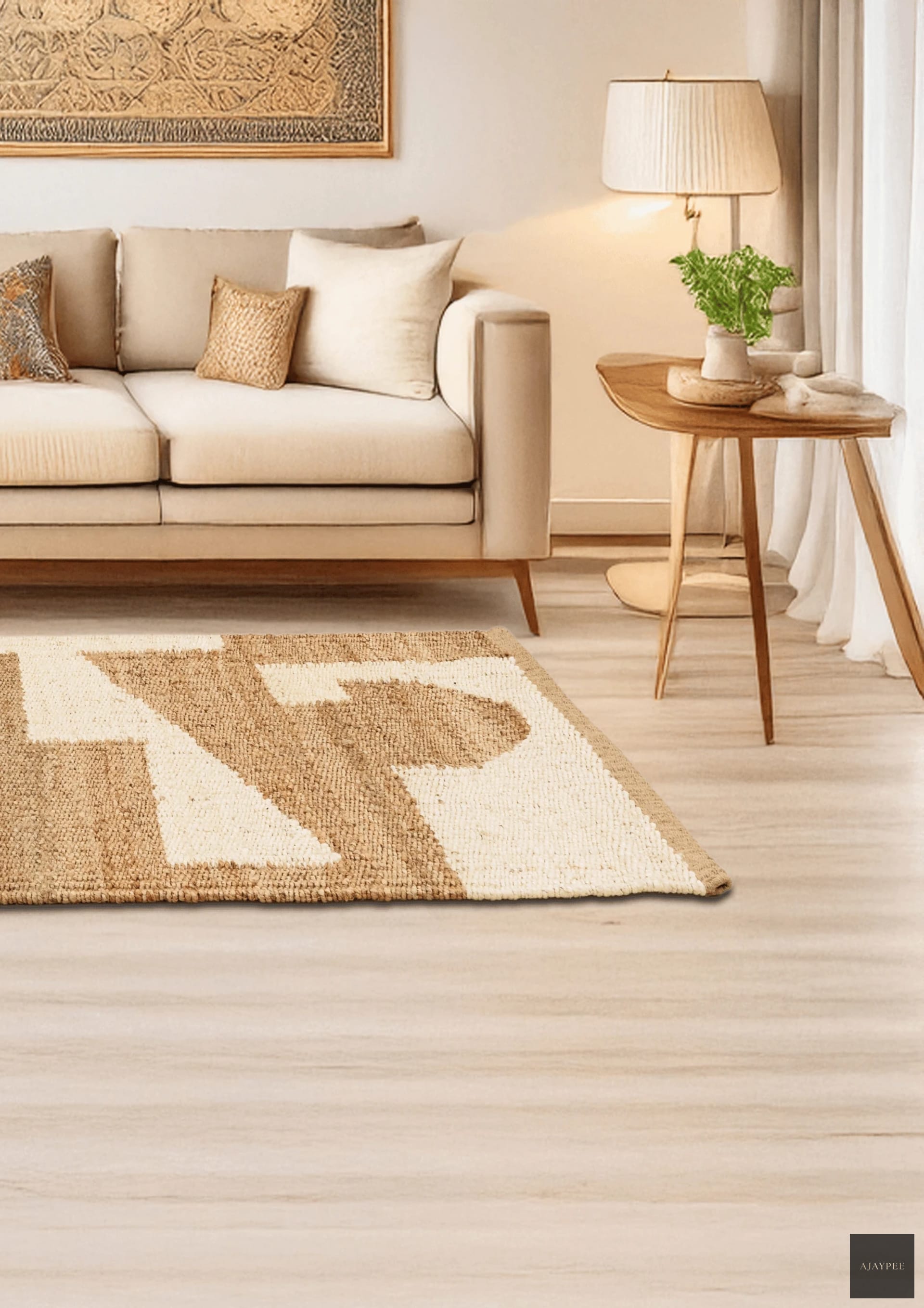 Hemp Handwoven Rug Tattva - Jute - Flatweave - Ajaypee Carpets (Thumbnail 2)