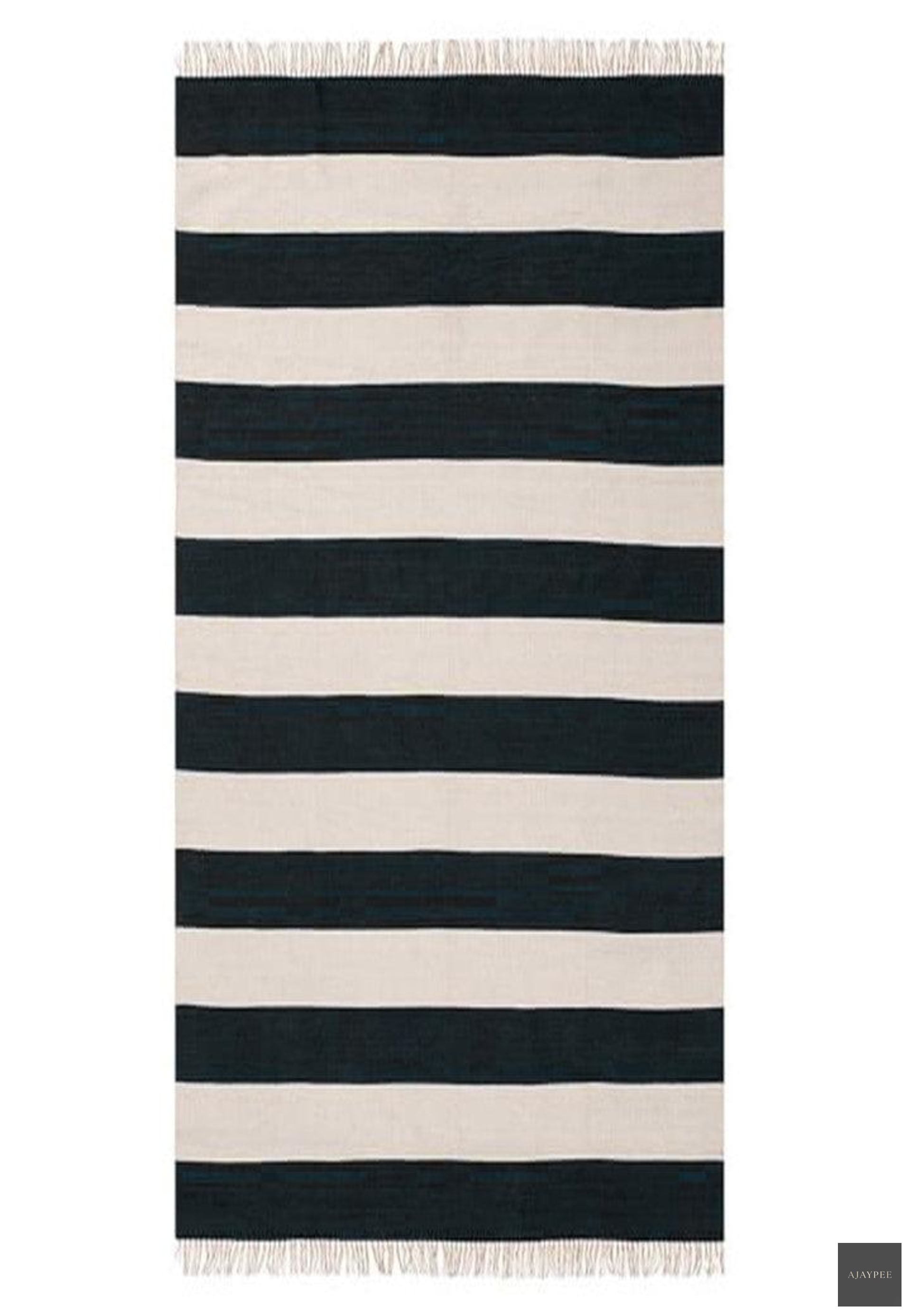 Cotton Handwoven Rug Cora Stripe - Cotton - Flatweave - Ajaypee Carpets (View 1)