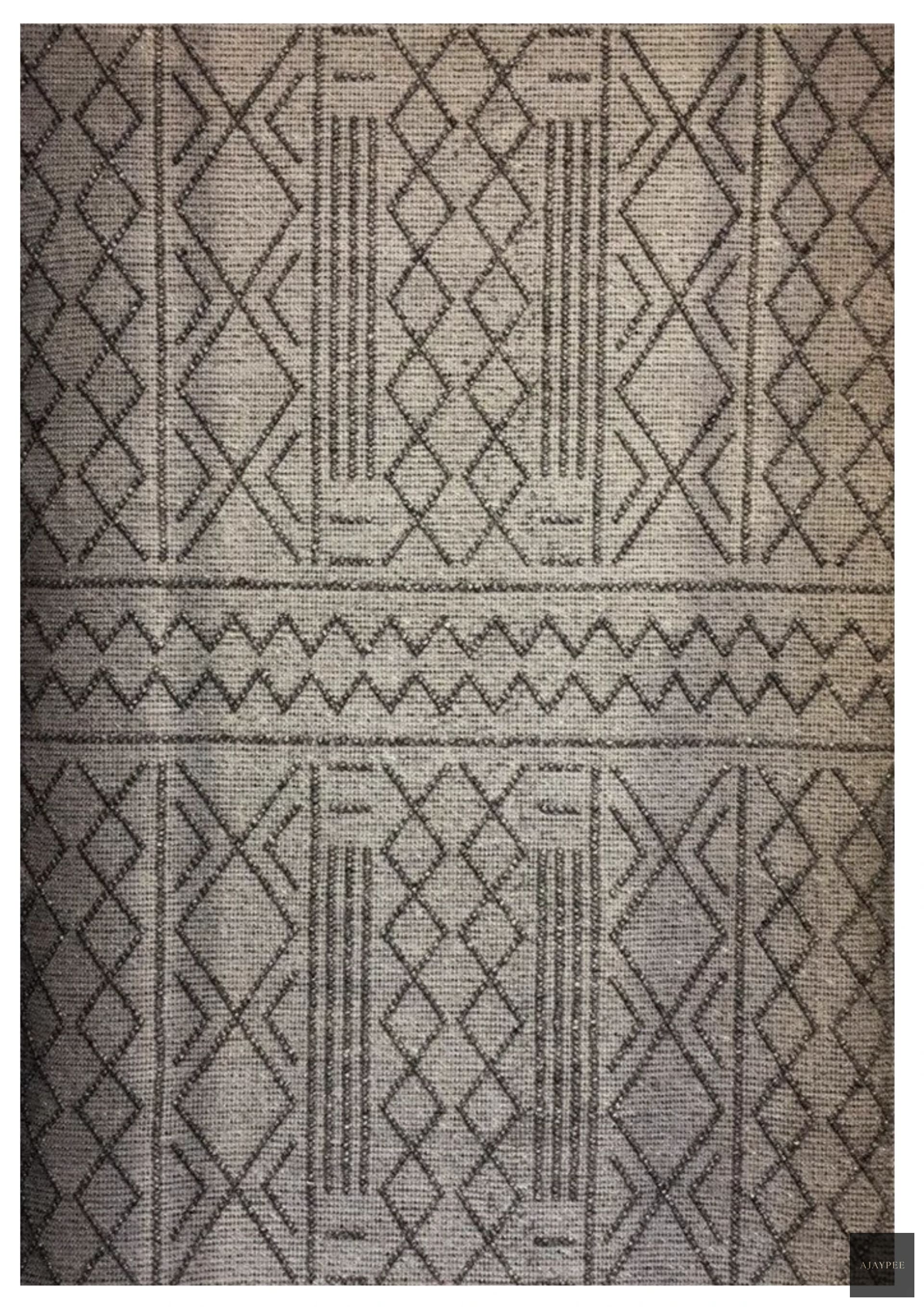 Natural Wool Handwoven Rug Simi Loop - Cotton - Flatweave - Ajaypee Carpets (View 1)