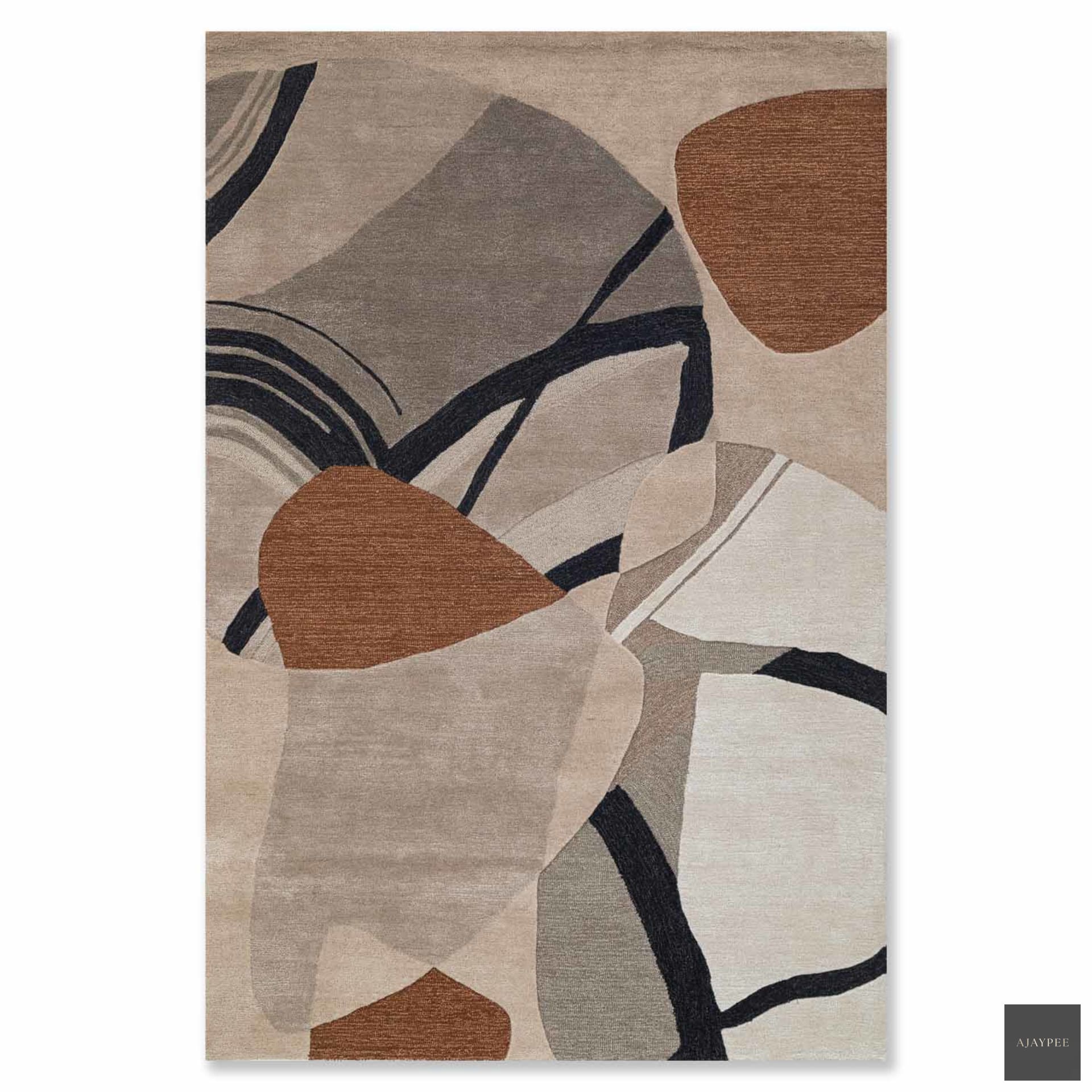 Aten Hand Tufted Woollen And Viscose Rug - Cotton - Hand Tufted - Ajaypee Carpets (Thumbnail 2)