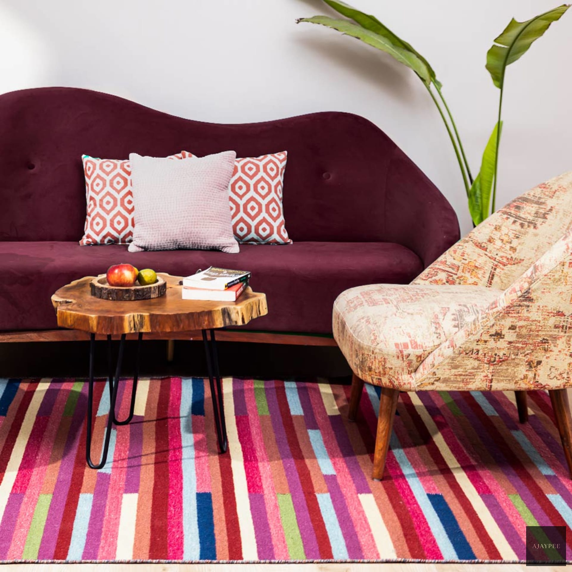 Bazegha Hand Woven Woollen Dhurrie handmade carpet