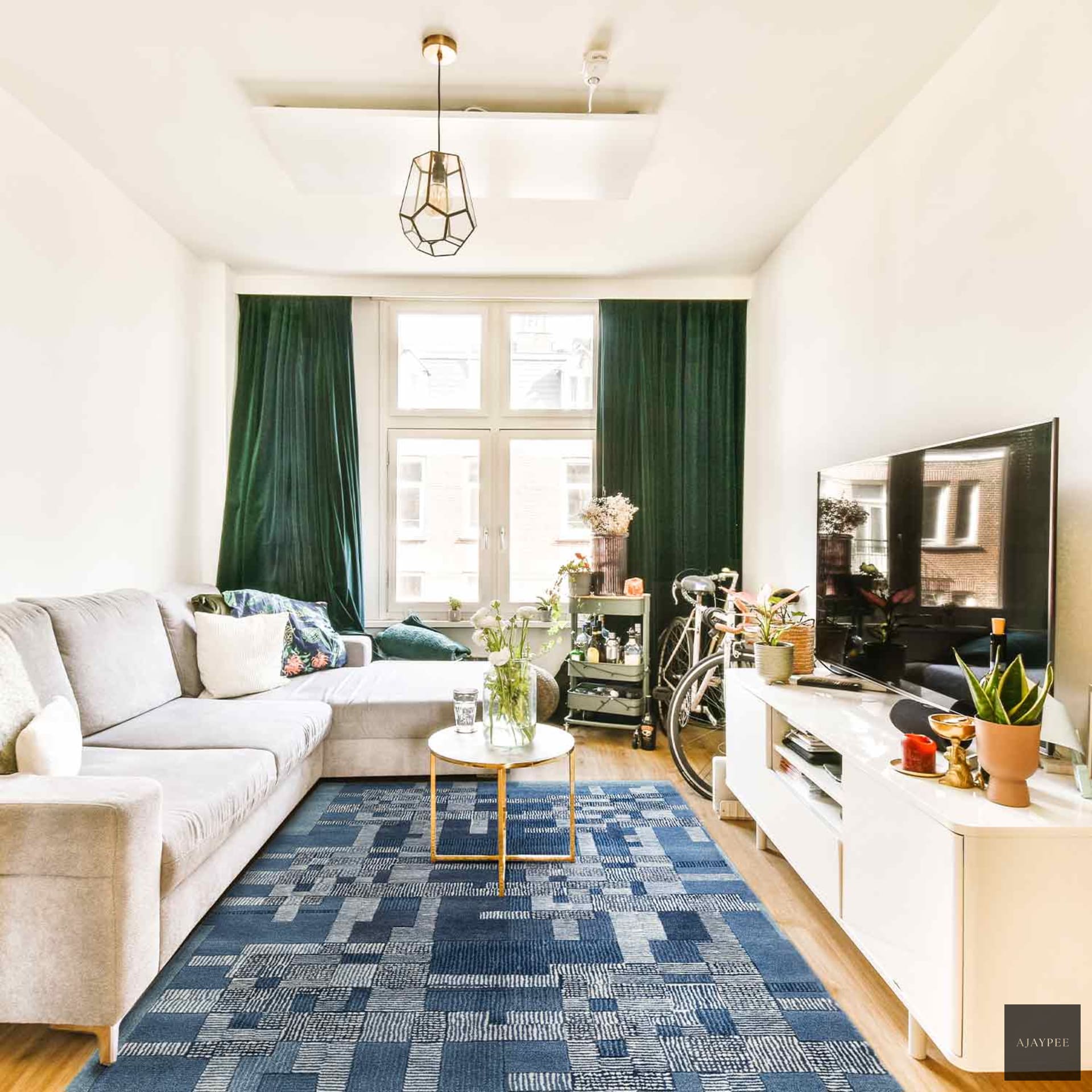 Blurred Amalgamations Hand Tufted Woollen Rug By Shripal Munshi - Cotton - Hand Tufted - Ajaypee Carpets (View 1)